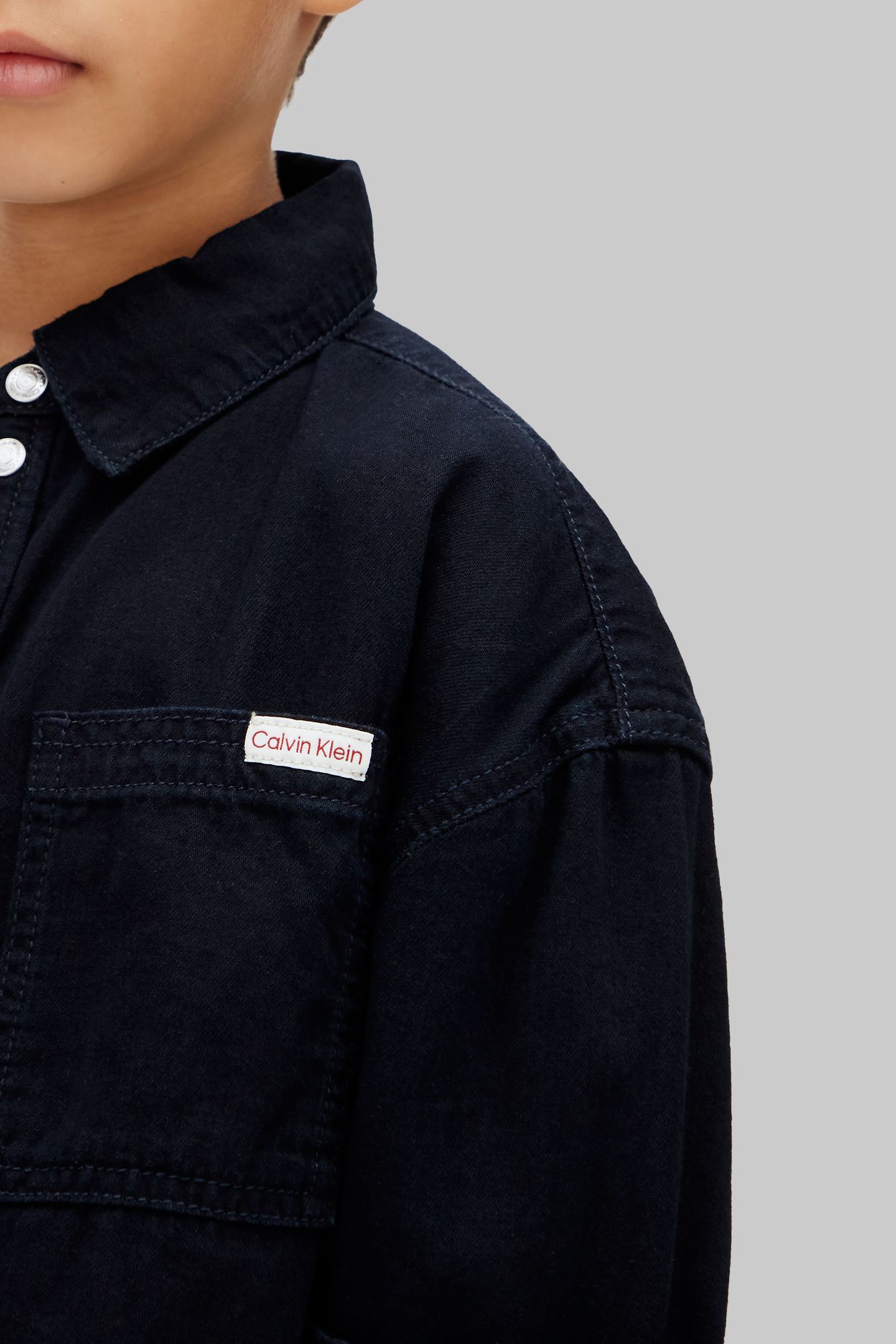 BOYS DENIM SHIRT BLACK BLUE STONE WASH 4