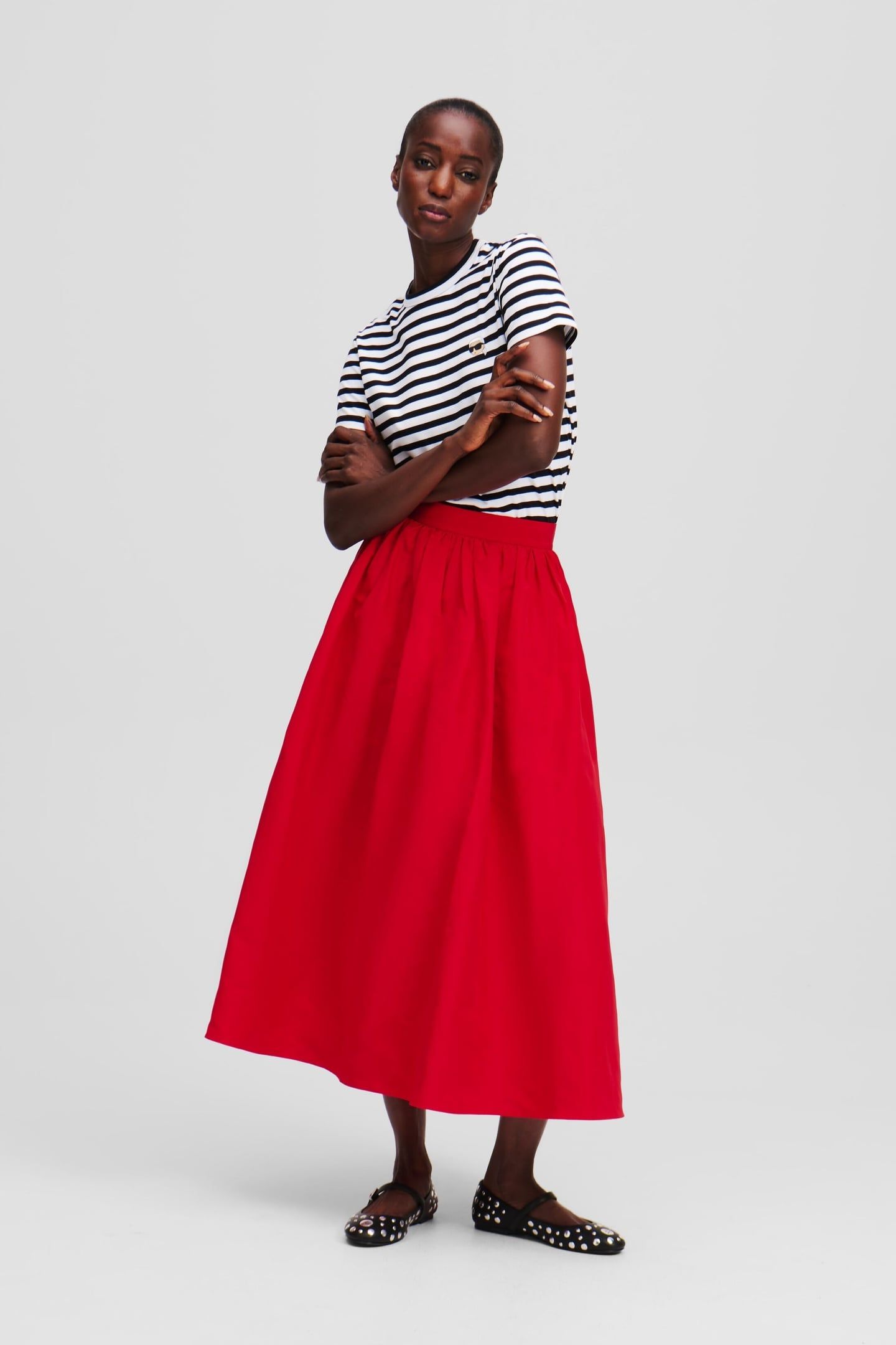 VOLUMINOUS SKIRT RACING RED 2