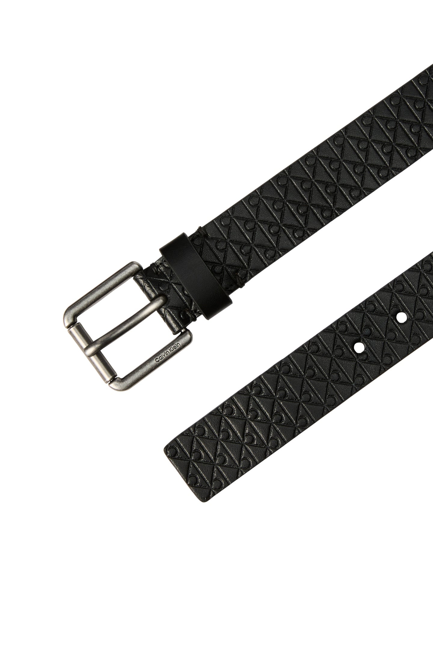 CASUAL ROLLER BUCKLE BELT BLACK AOP/ANTIQUE SILVER 3
