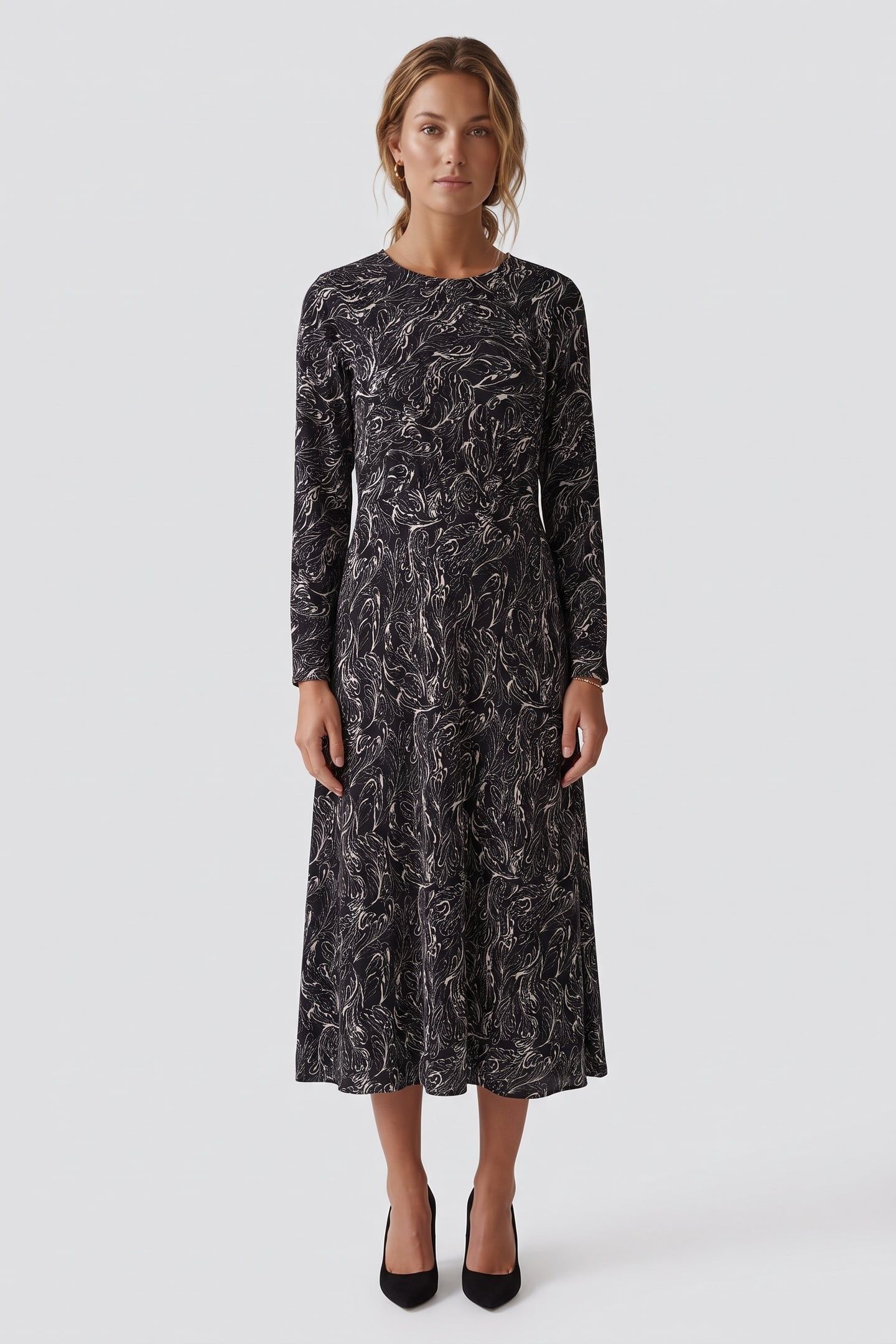 GASTONIA AOP DRESS BLACK 1