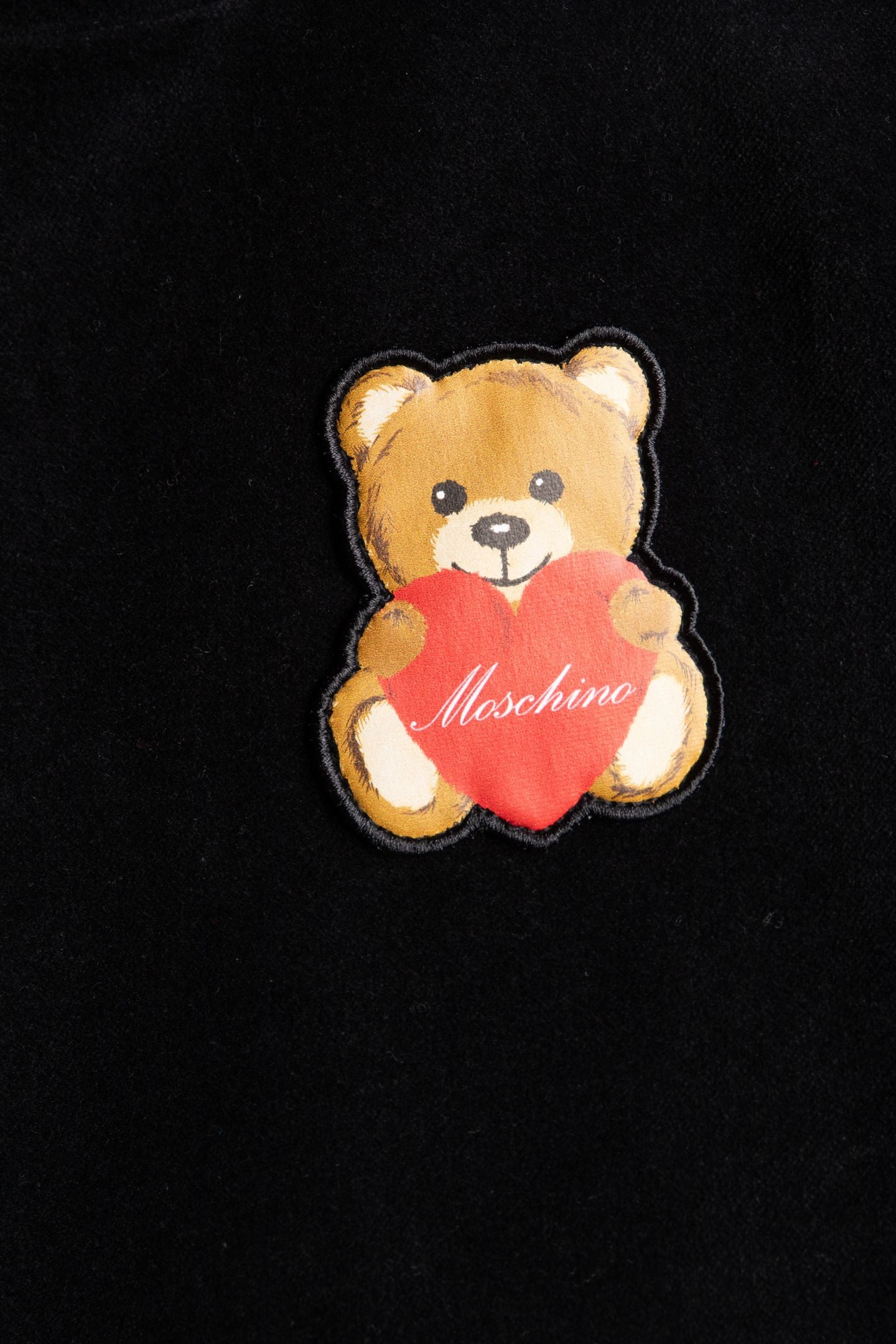 GIRL'S HEART TEDDY BEAR VELVET DRESS BLACK 4