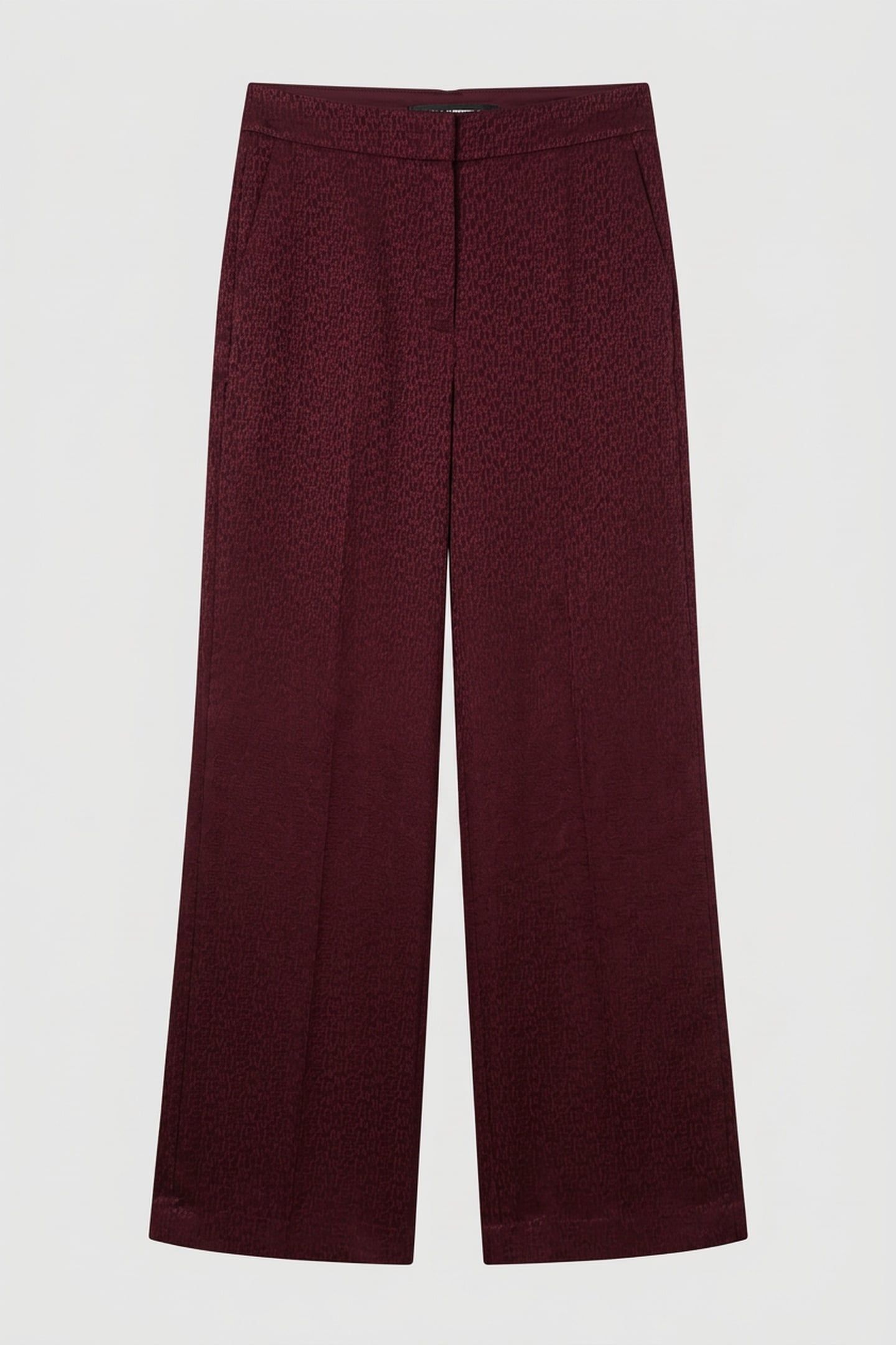 LOGO JACQUARD CIGARETTE PANTS WINDSOR BURGUNDY 3