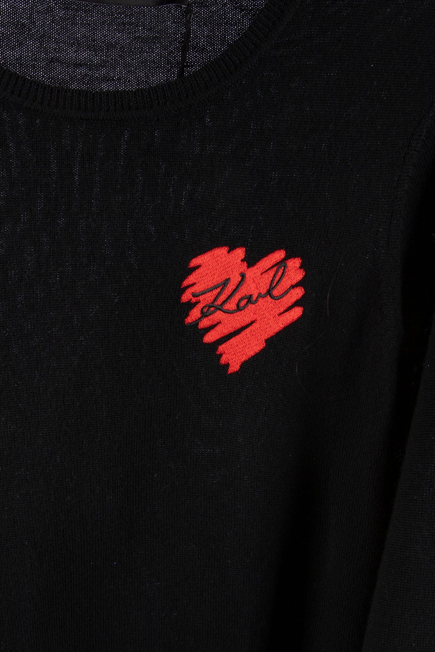 HEARTS LONGSLEEVE KNIT TOP BLACK 4