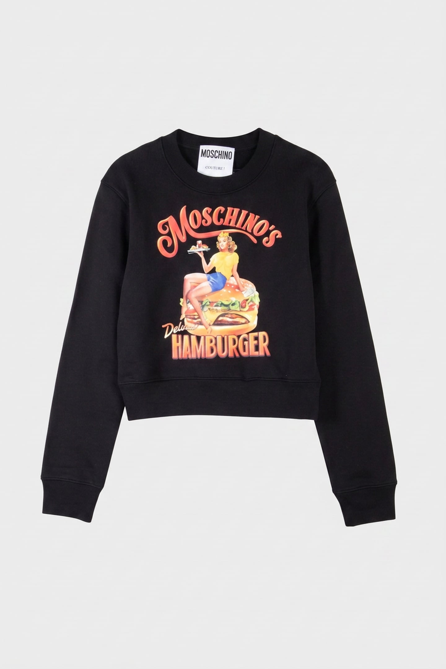MOSCHINO'S HAMBURGER ORGANIC COTTON SWEATSHIRT BLACK 3