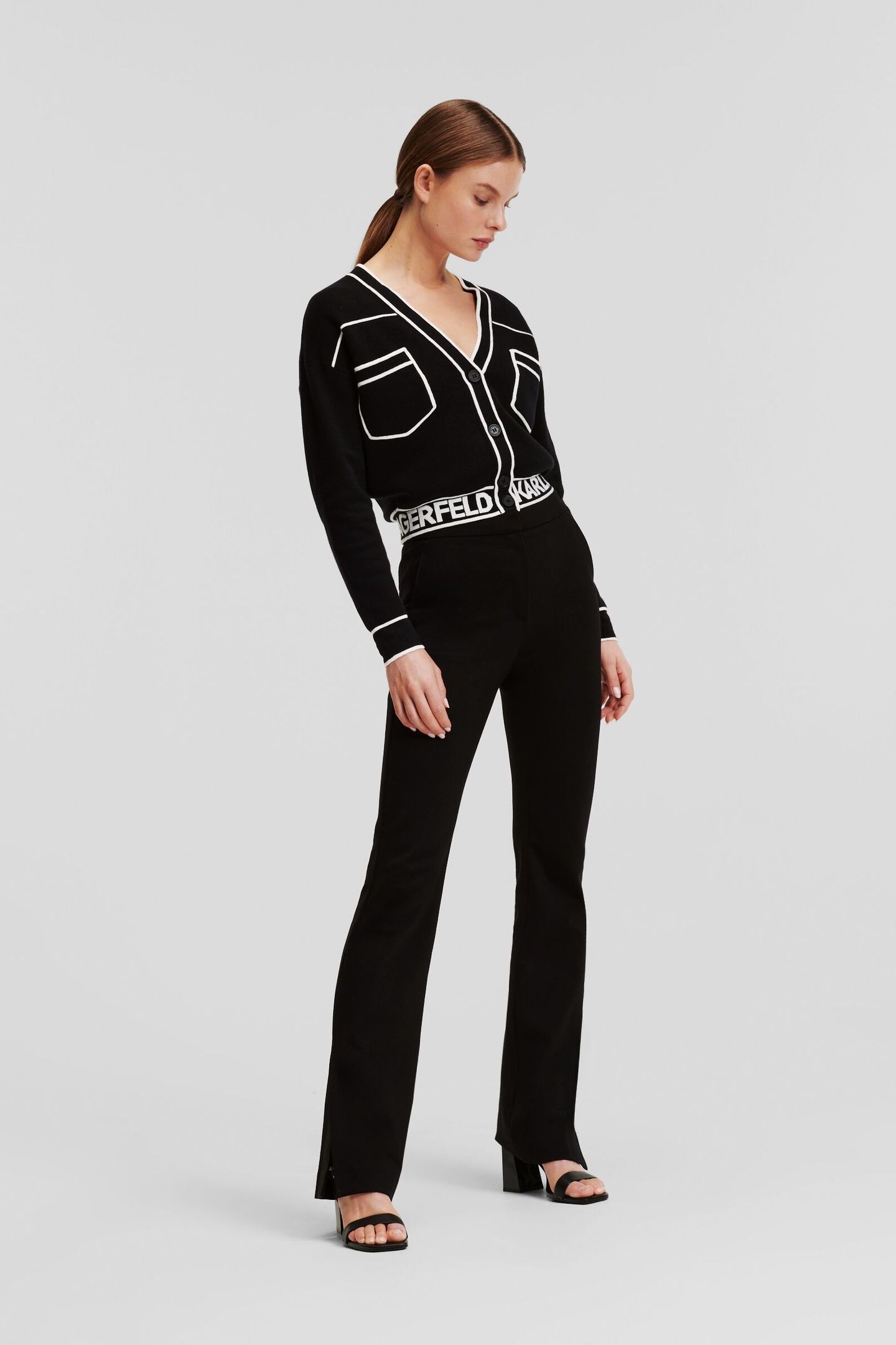 SHORT LOGO CARDIGAN BLACK 3