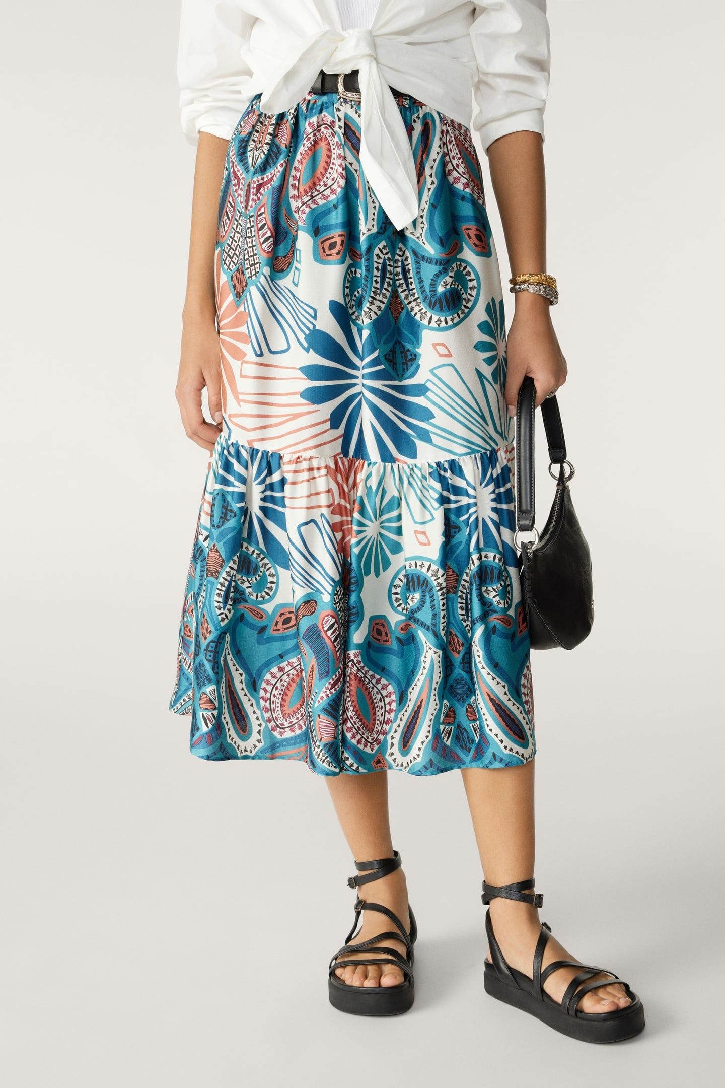 MID-LENGTH SKIRT TURQUOISE 1