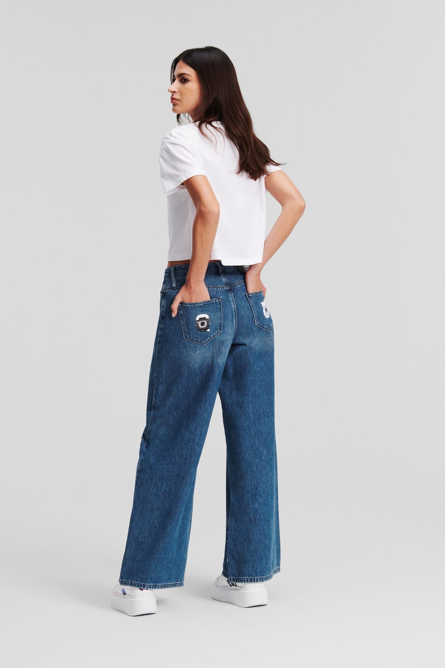 KLXDD PRINTED DENIM PANTS MID BLUE DENIM 3