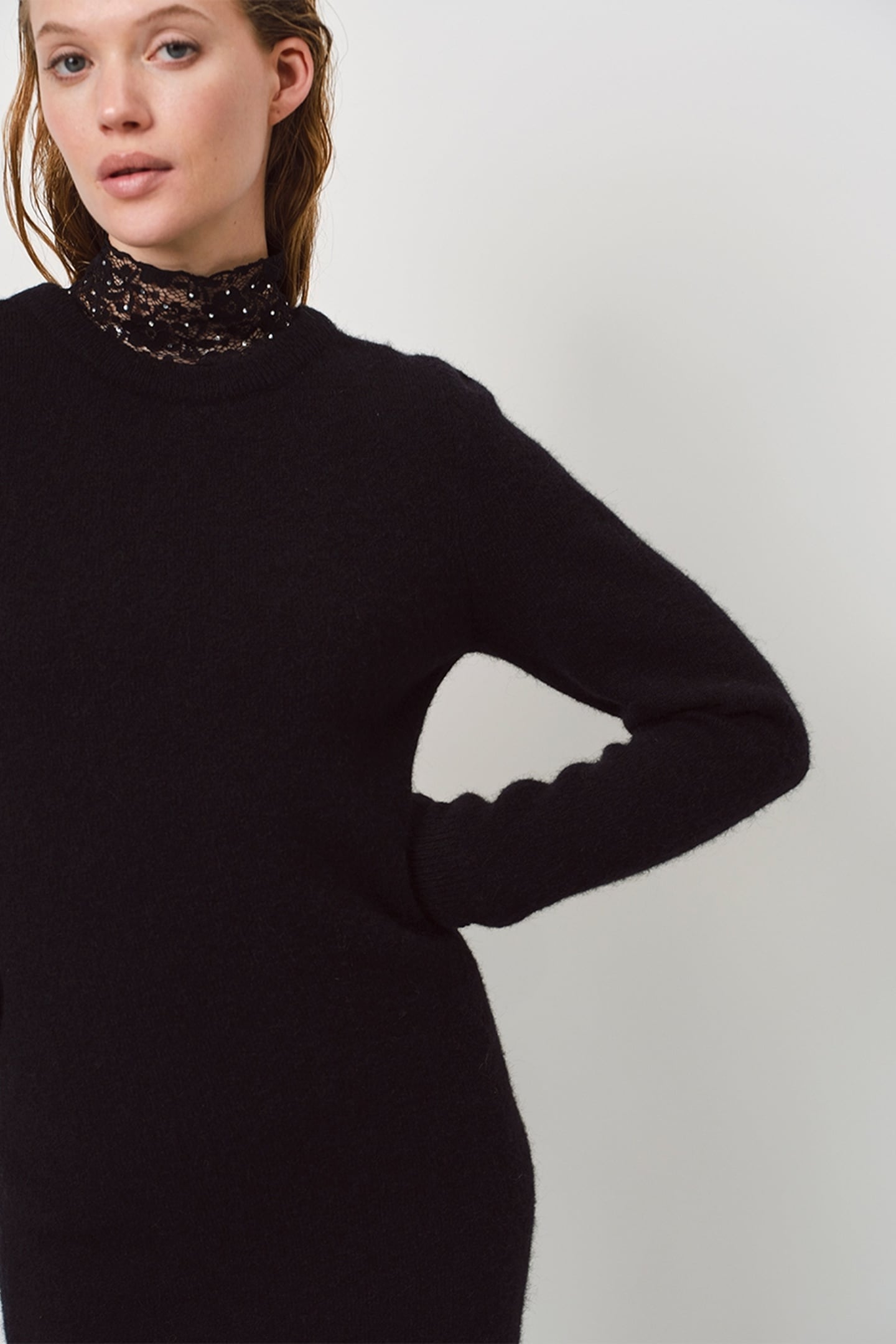 DANTE6-SIENNA KNITTED BOW DRESS RAVEN 4