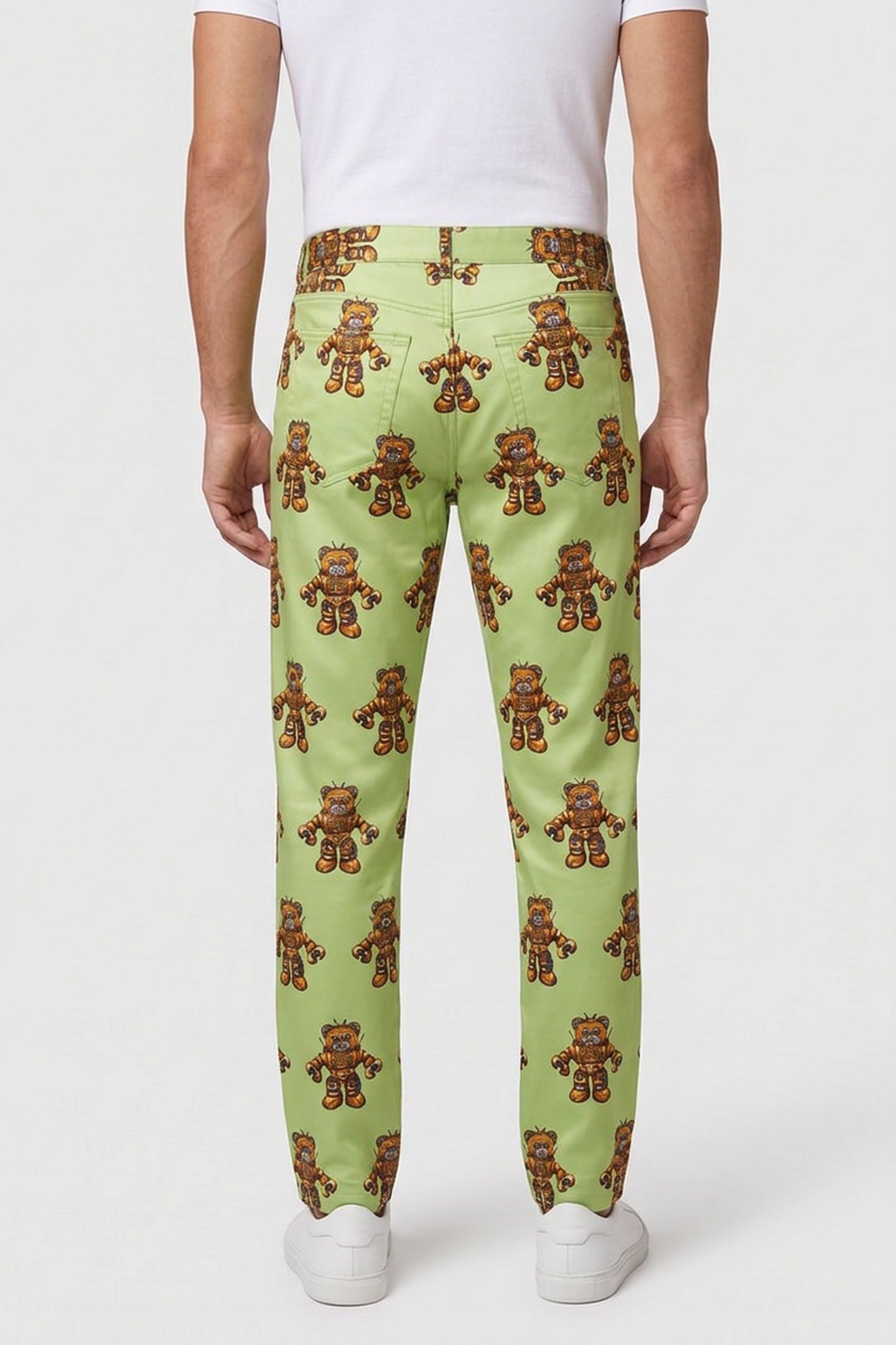 VISCOSE AND WOOL TROUSERS ROBOT BEAR GREEN 2