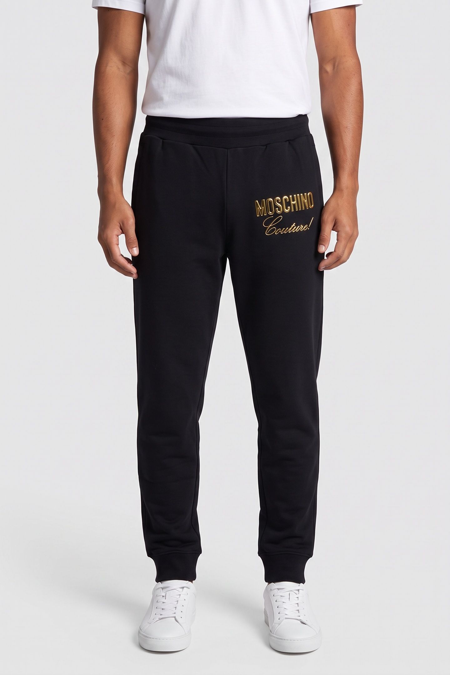 MOSCHINO COUTURE ORGANIC FLEECE JOGGING BLACK 1