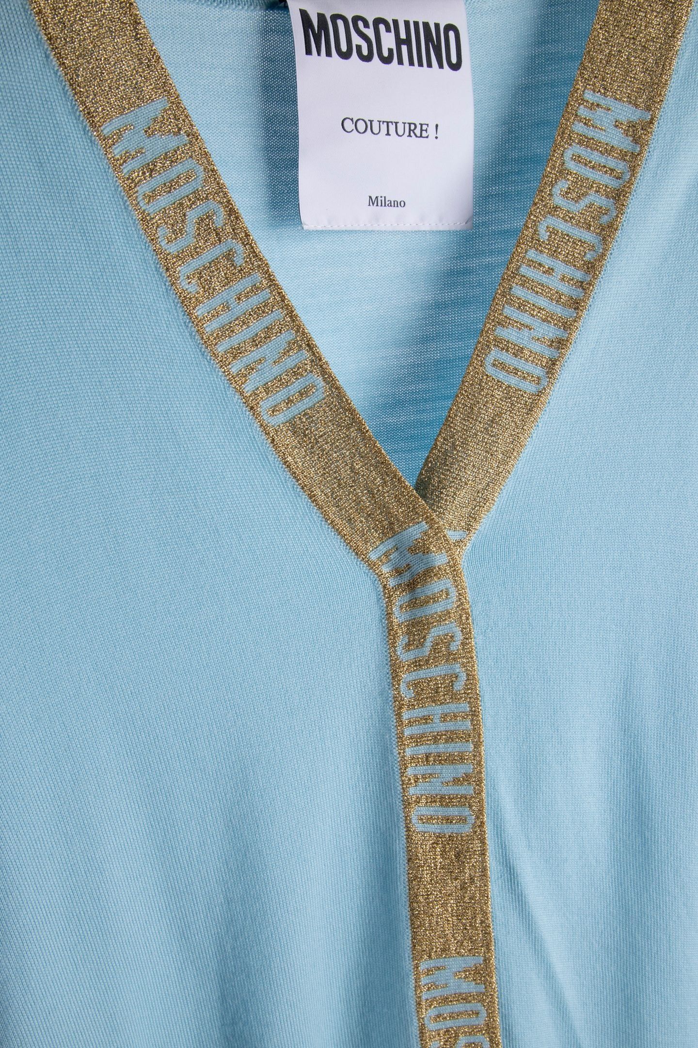 LOGO TAPE WOOL CARDIGAN BLUE 4