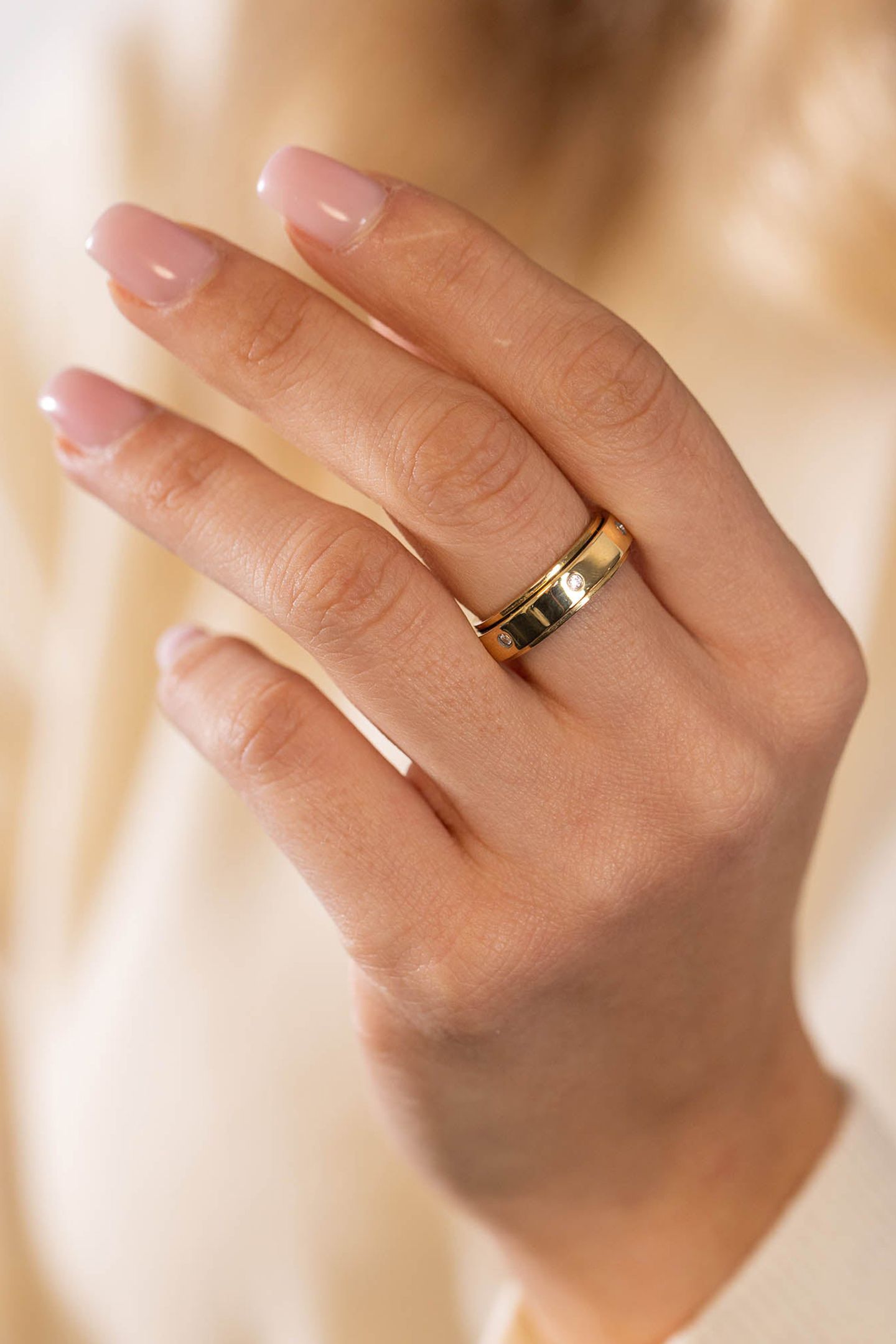 GLITTER FIDGET ANXIETY RING GOLD 2
