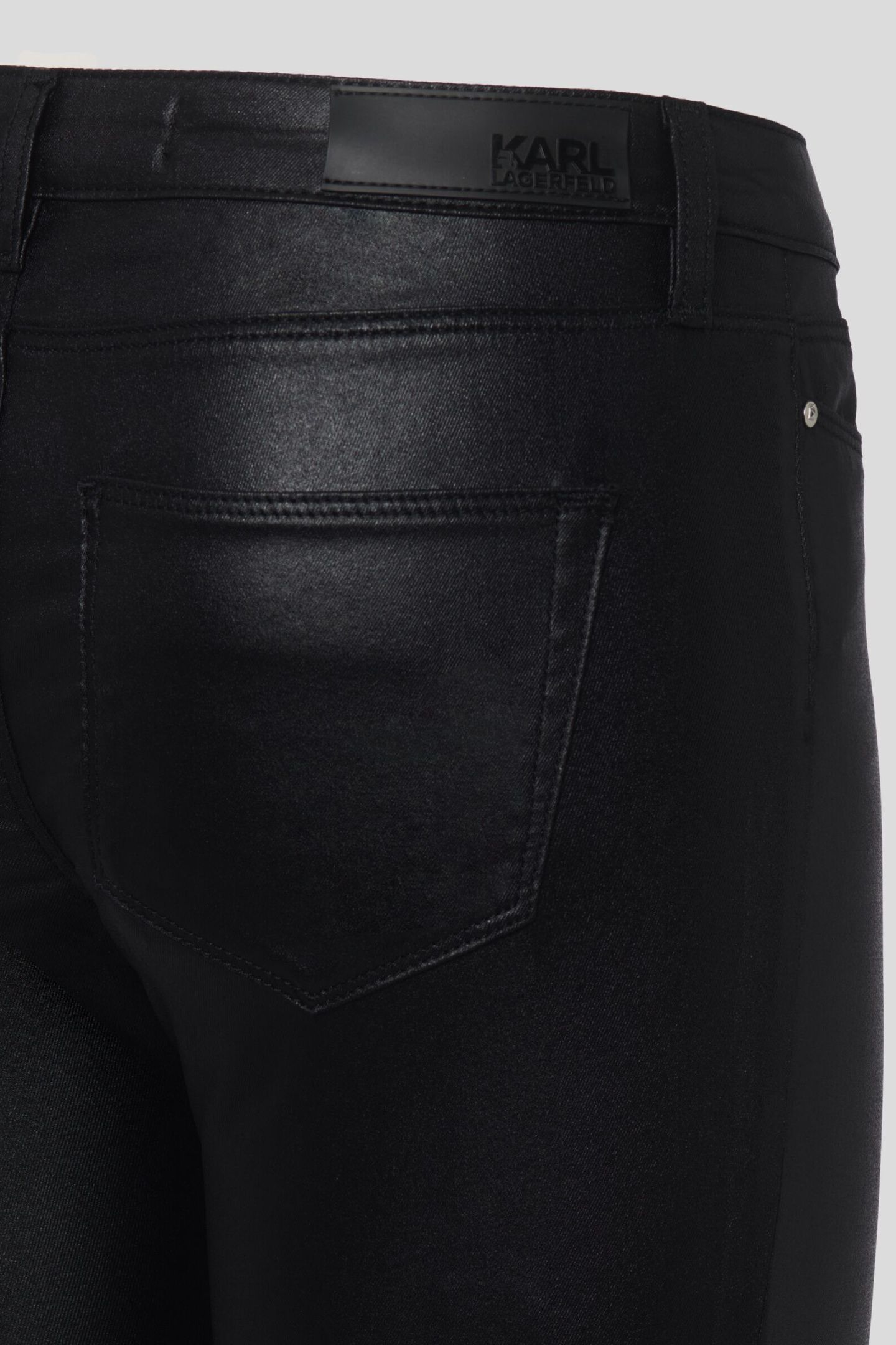 COATED SKINNY DENIM BLACK SOLID DENIM 3