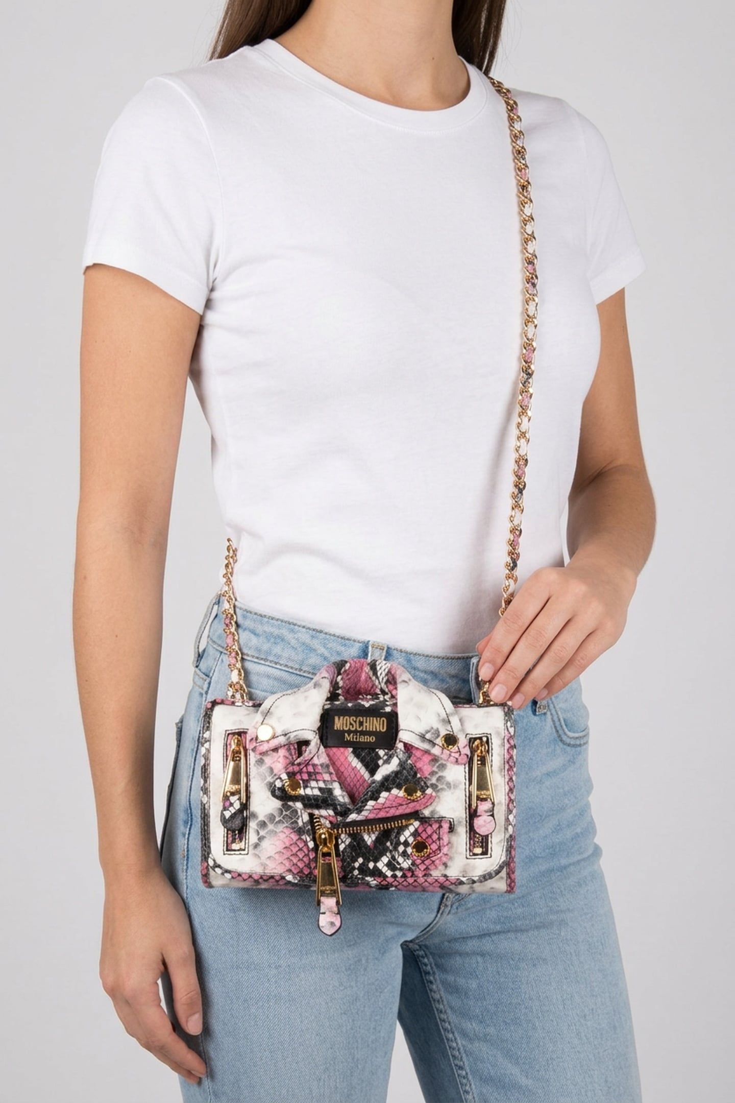 WALLET ON CHAIN BIKER BAG PINK 1