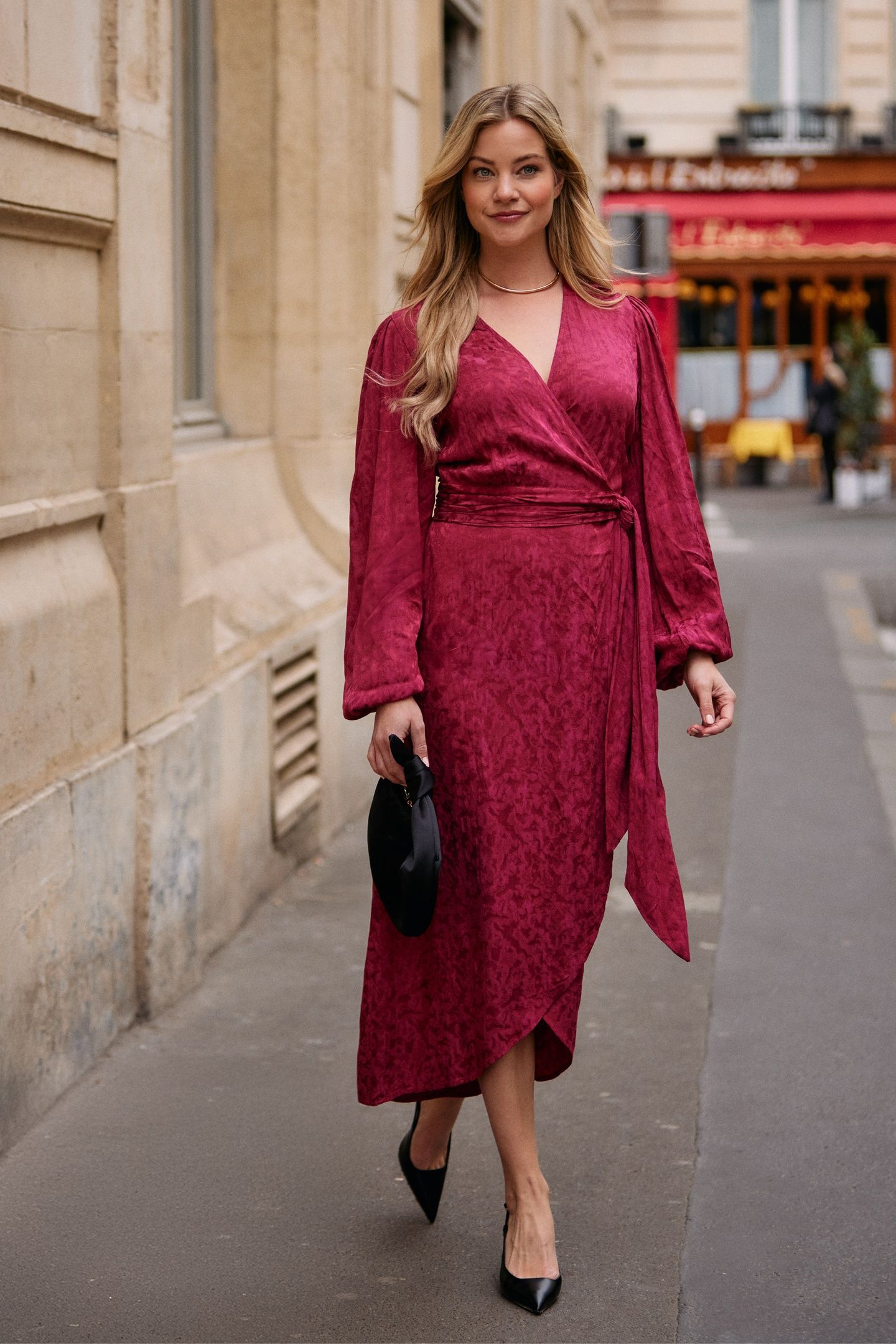 BLOSSOM MIDI DRESS BEET RED 3