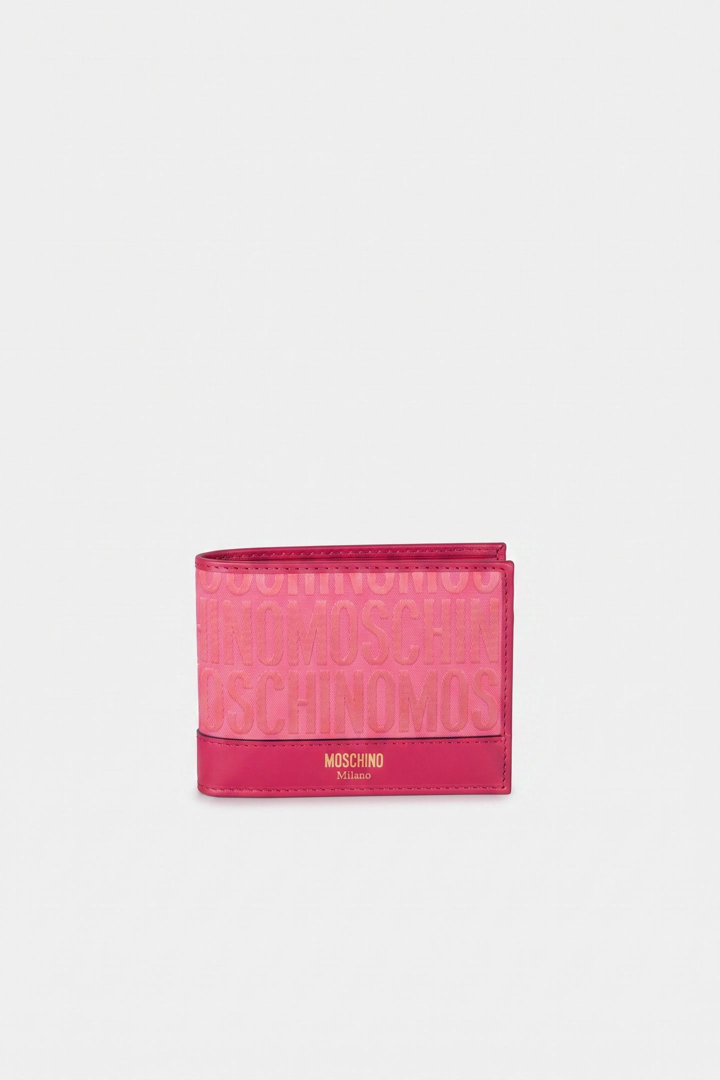 ALLOVER LOGO NYLON FLAP WALLET PINK 1