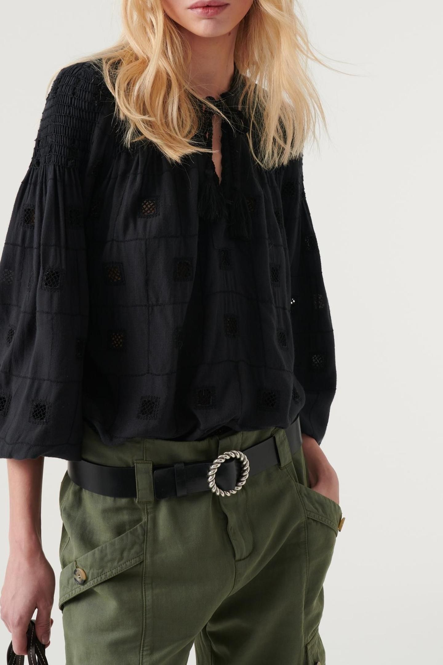 LONG SLEEVES BLOUSE CARBONE 1