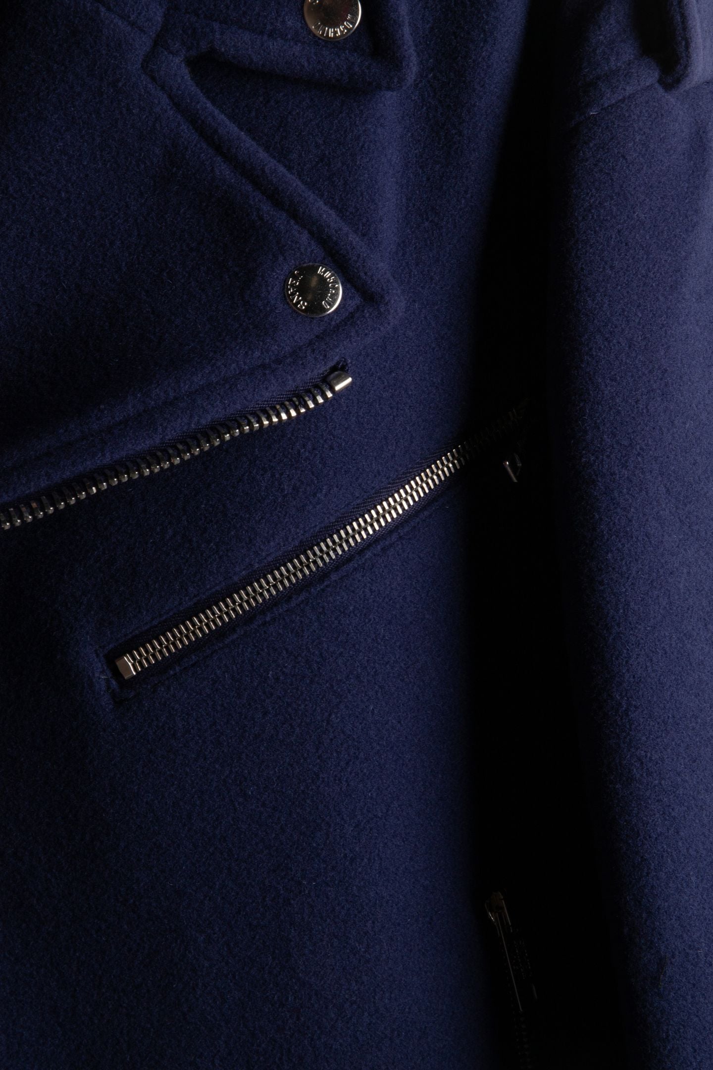 MAXI BIKER IN WOOL-BLEND CLOTH BLUE 4