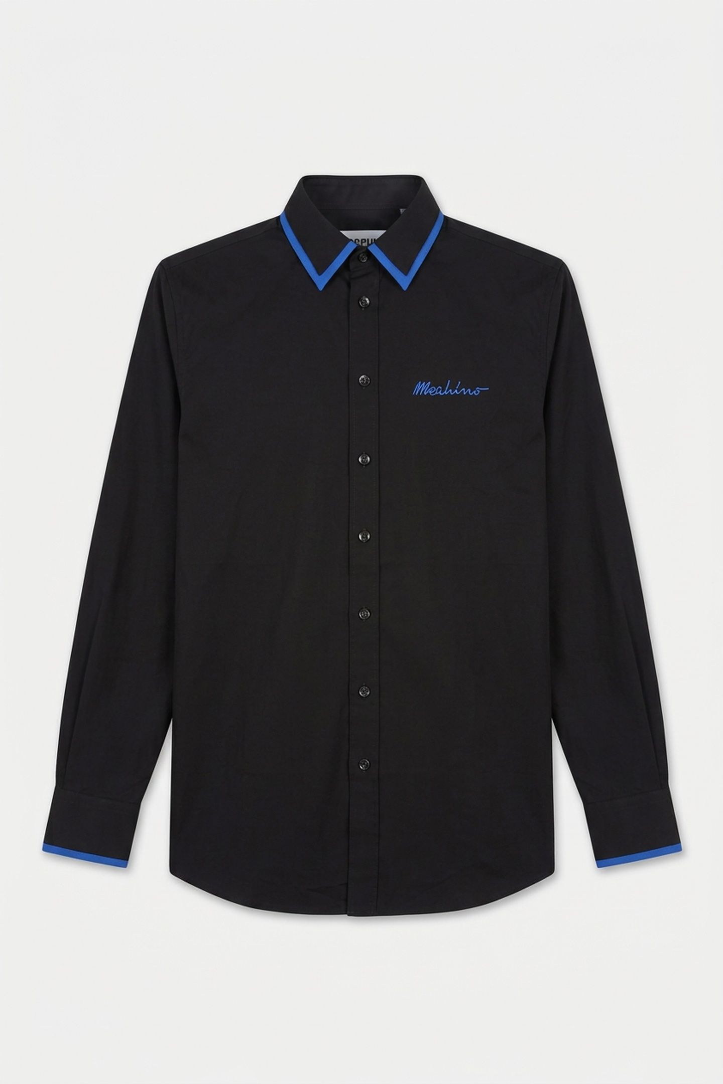 CONTRASTING LAYERS POPLIN SHIRT BLACK 3