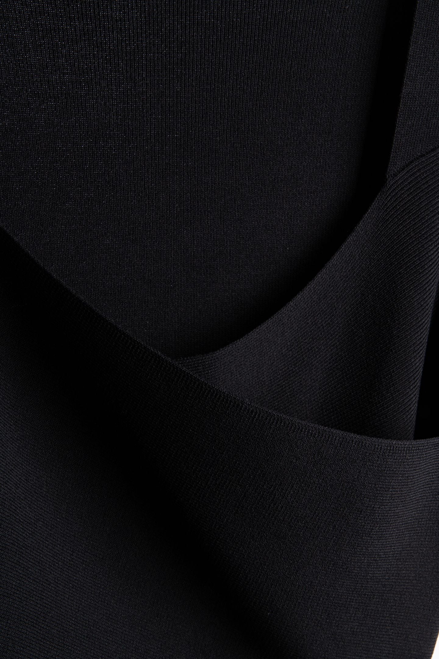 KNITTED WRAP DRESS BLACK 4