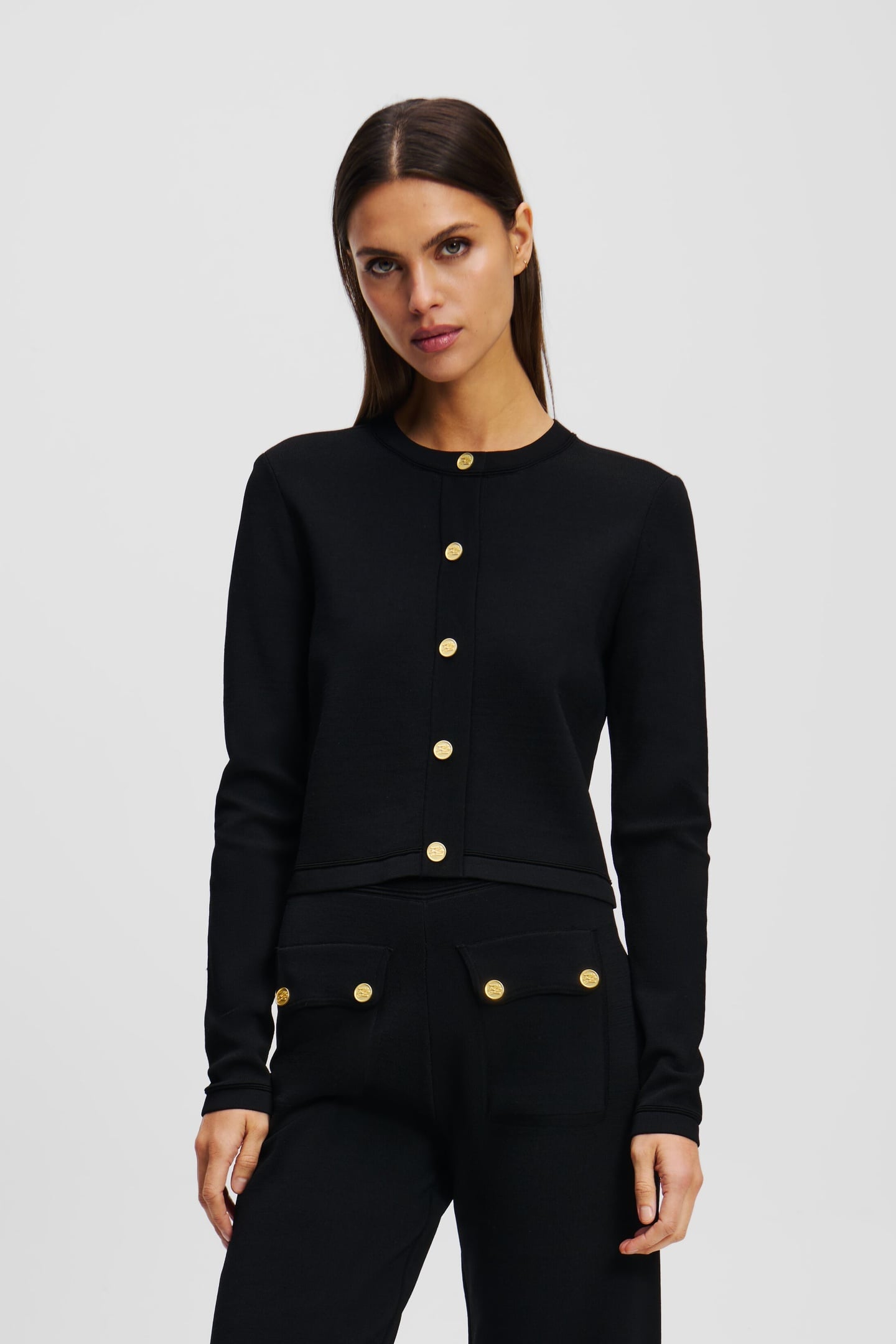 BUTTON CARDIGAN BLACK 1
