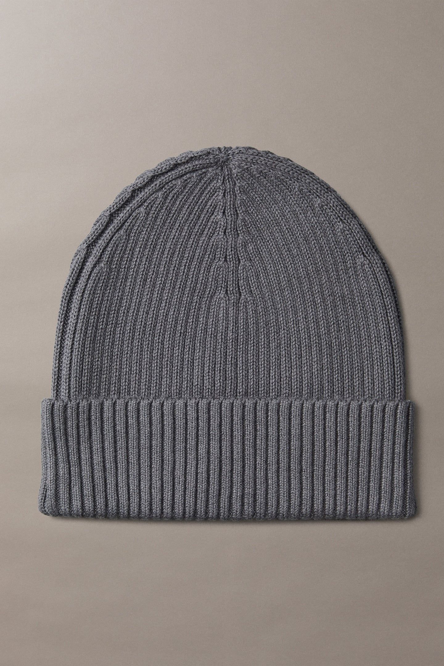PATCH CHUNKY RIB COTTON BEANIE IRON GATE 2