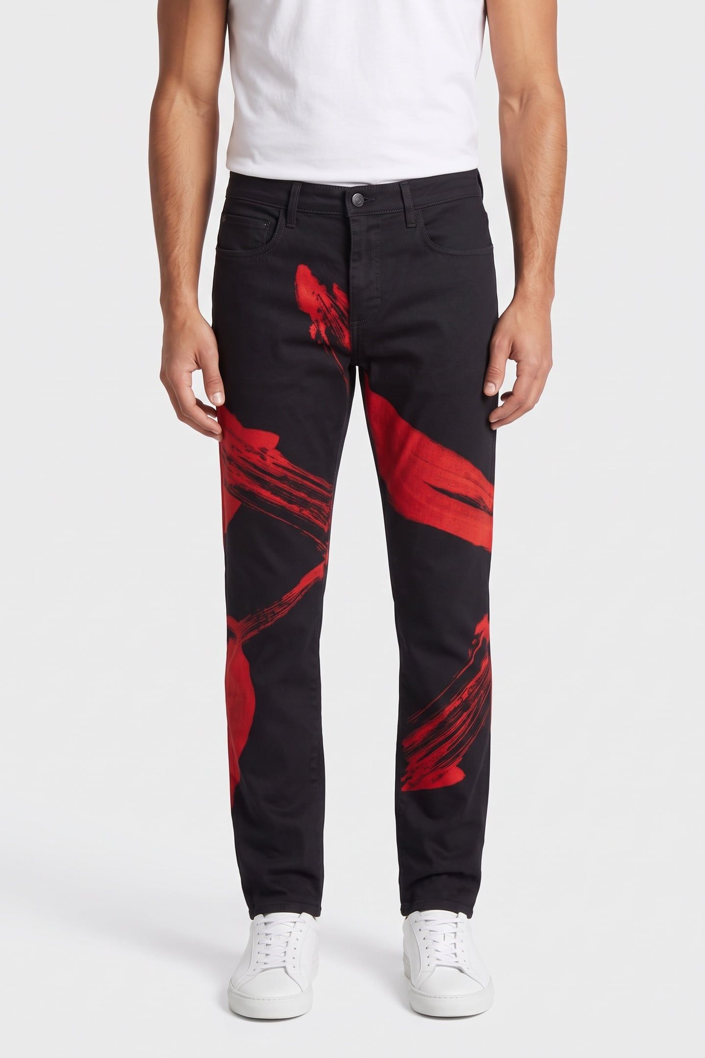 STRETCH GABARDINE TROUSERS TONY VIRAMONTES ARCHIVE RED 1