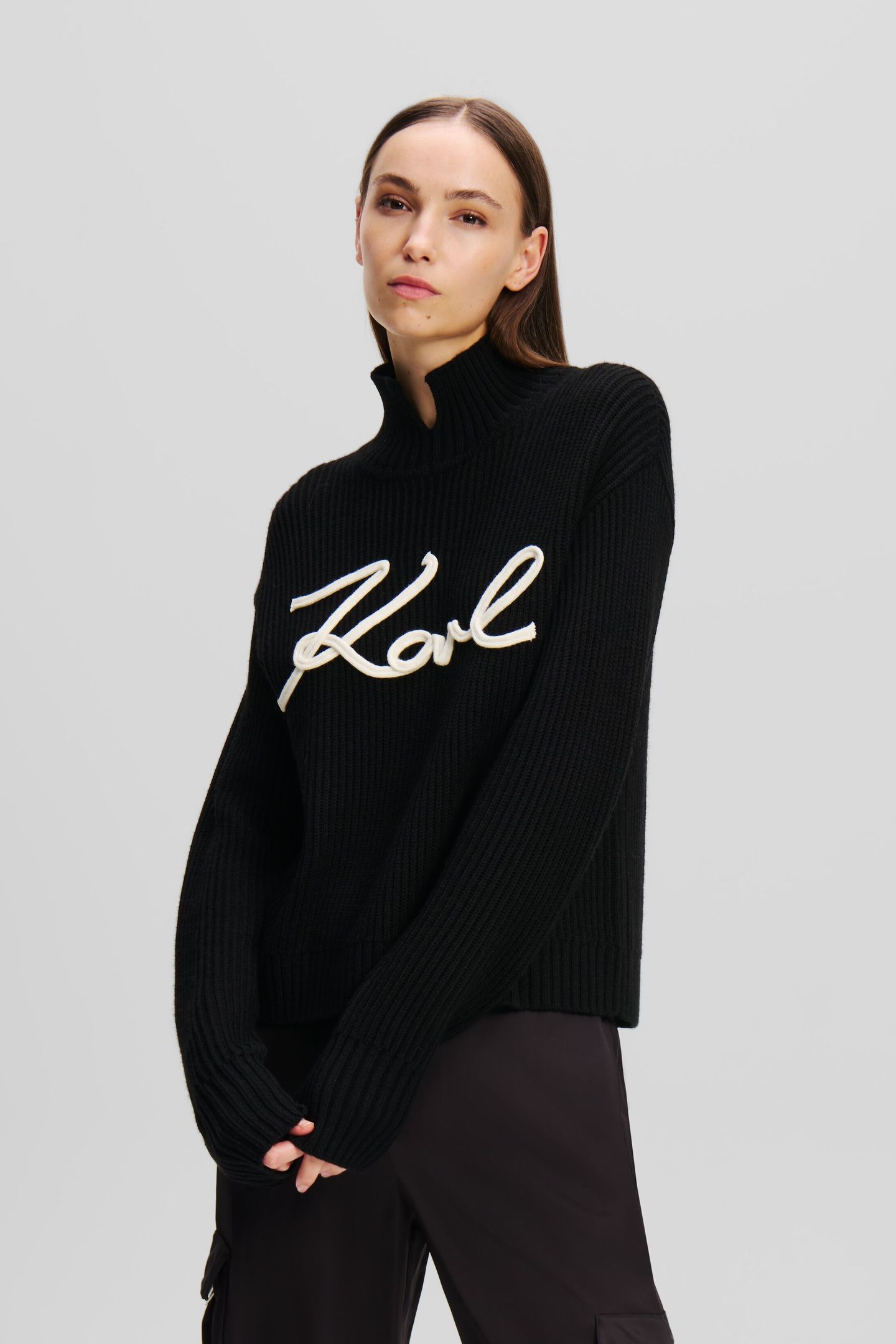 SOUTACHE SIGNATURE CHUNKY KNIT BLACK/WHITE 2