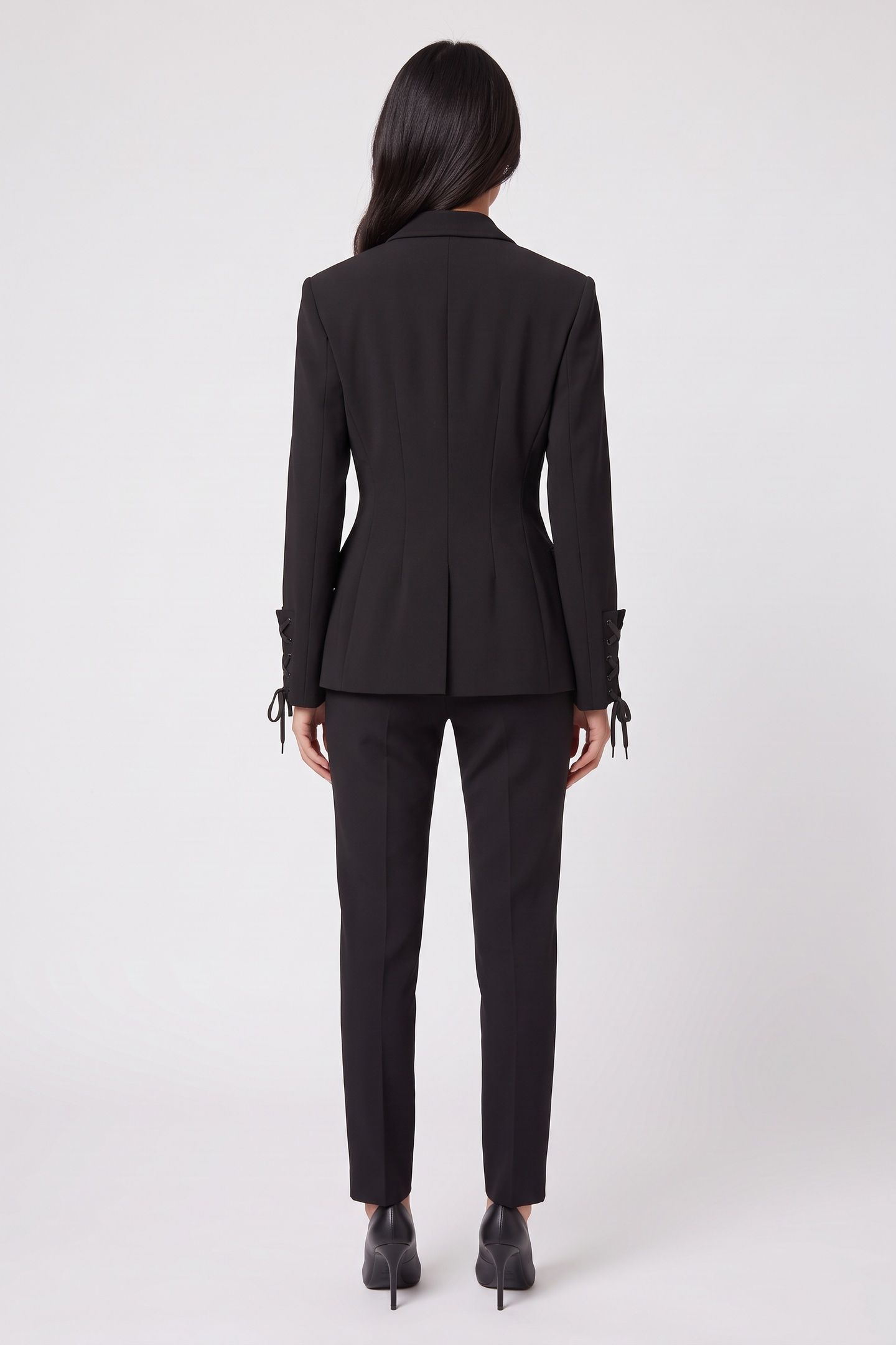BONDAGE LACING CRÊPE JACKET BLACK 2