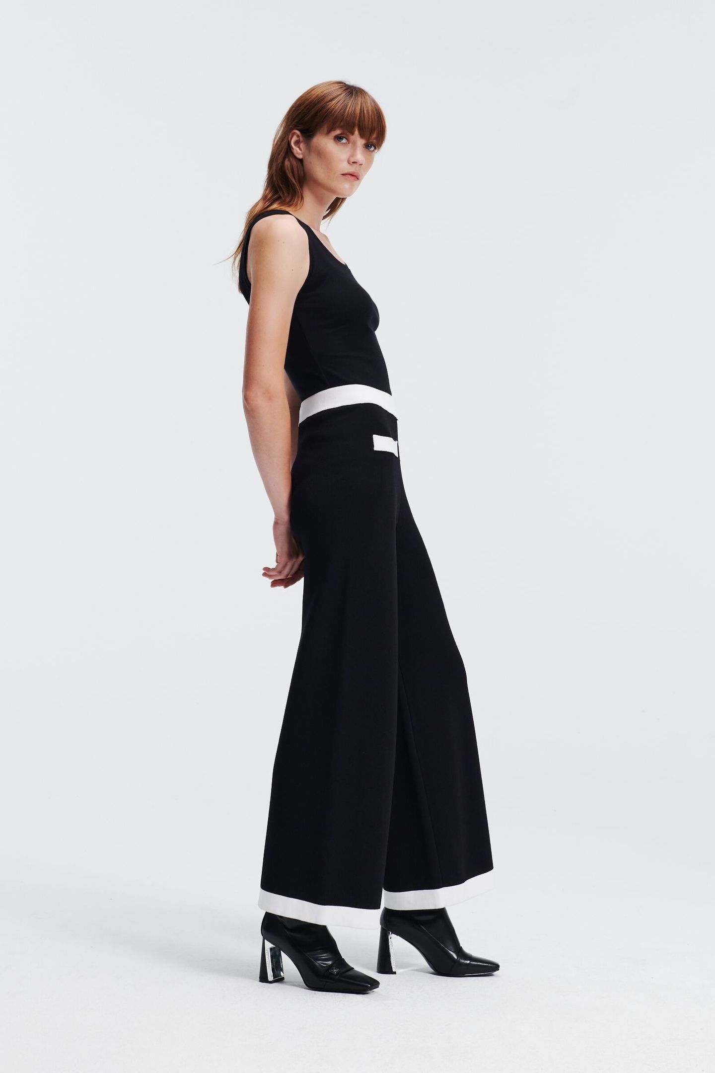CLASSIC KNIT PANTS BLACK/WHITE 4