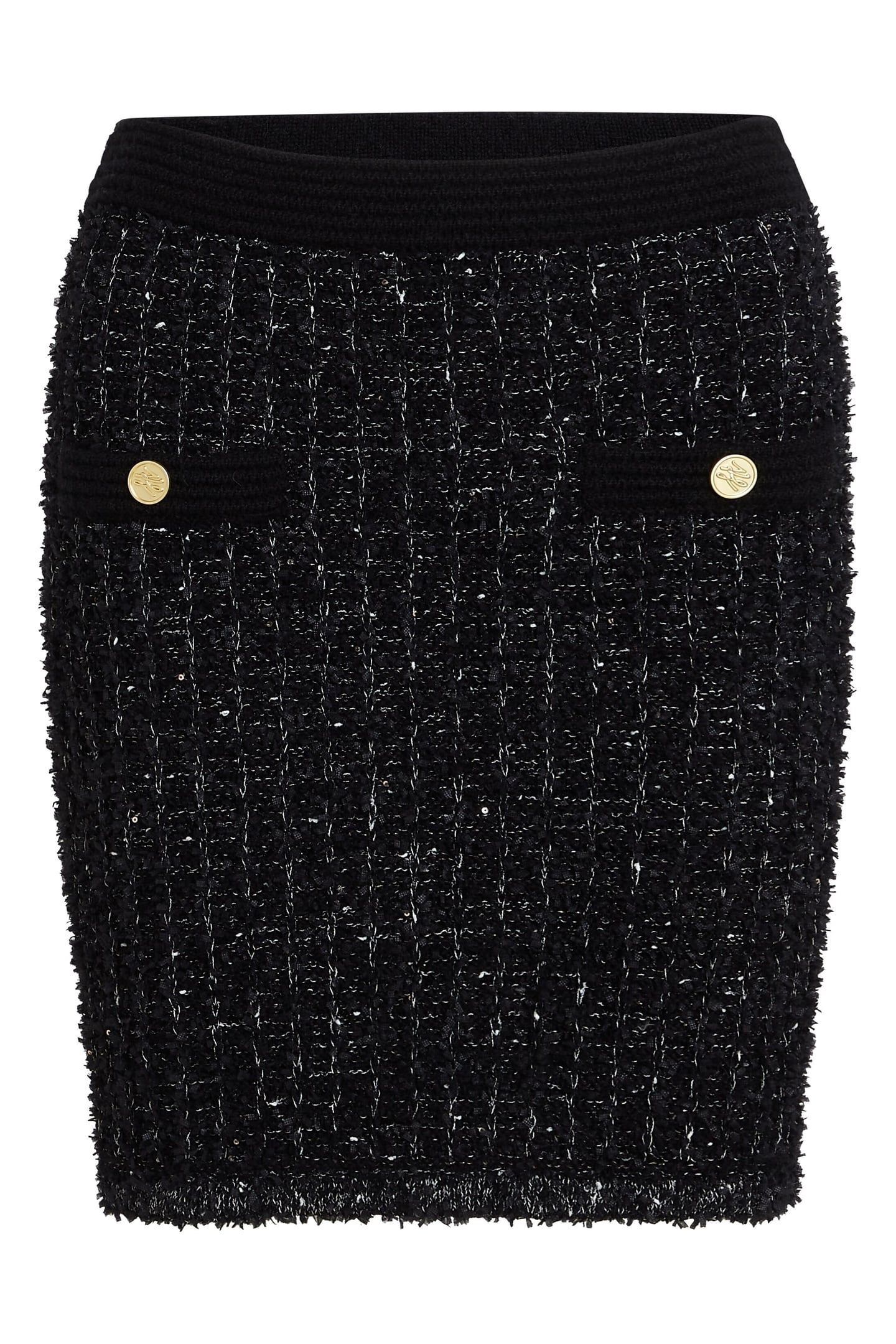 BOUCLE KNIT SKIRT BLACK 4