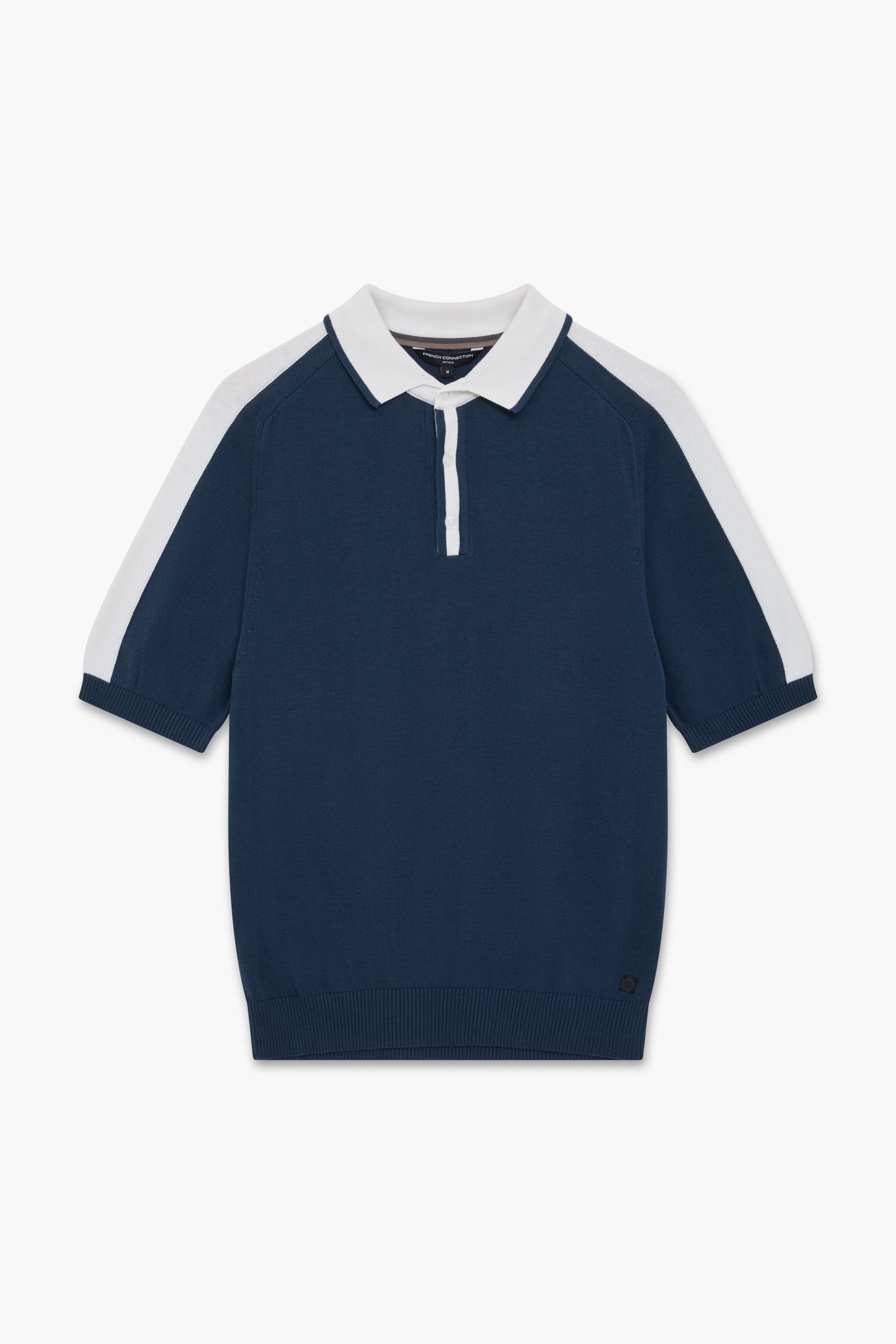 POLO INTARSIA SS ECRU/MID BLUE 2