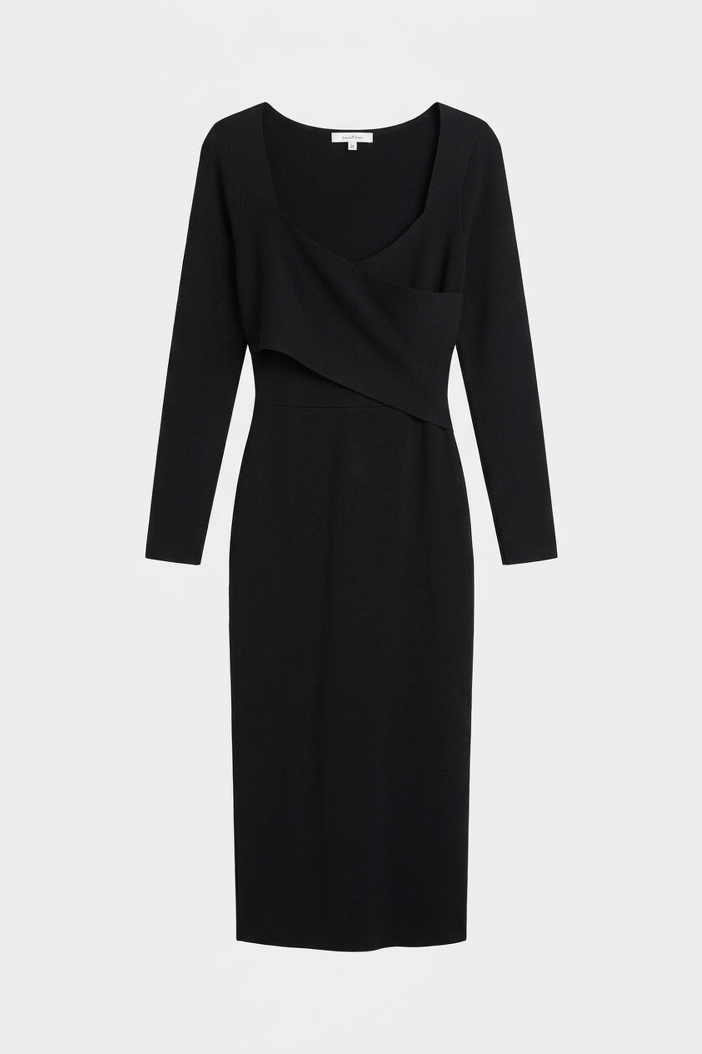 KNITTED WRAP DRESS BLACK 3