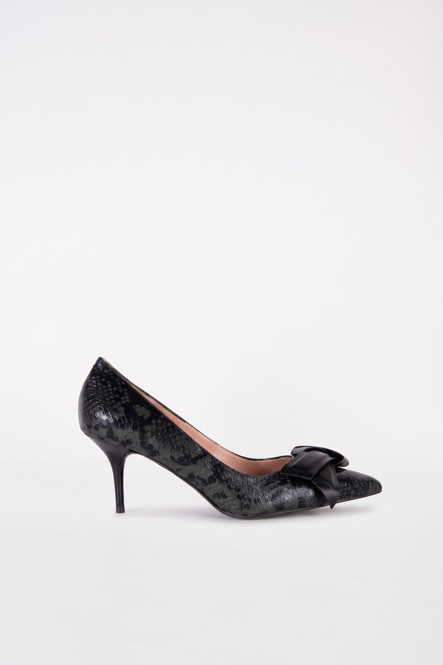 PYTHON PRINT CALFSKIN PUMPS BLACK 1