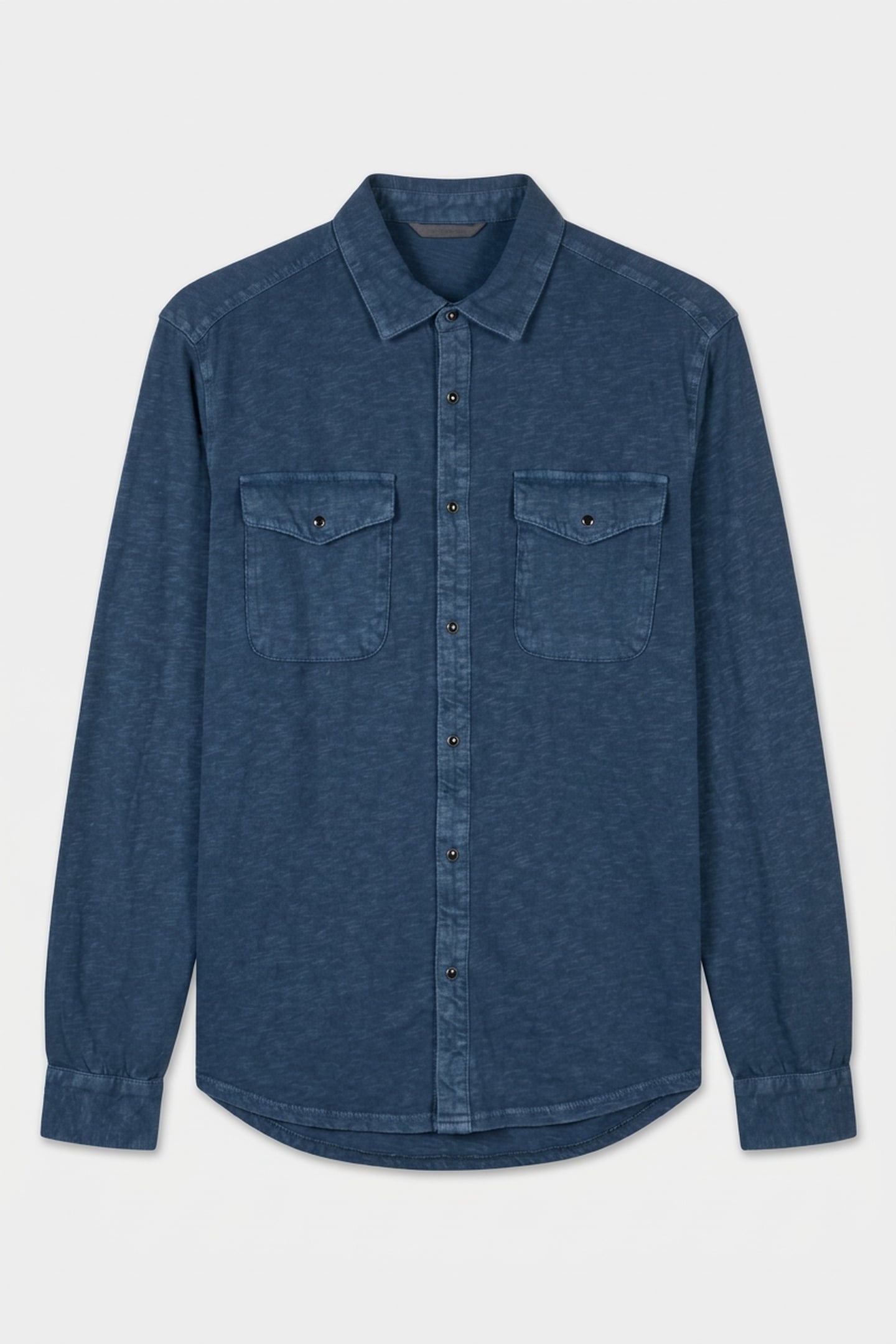 ARVON LS KNIT WESTERN SHIRT IN VINTAGE W PACIFIC BLUE 3