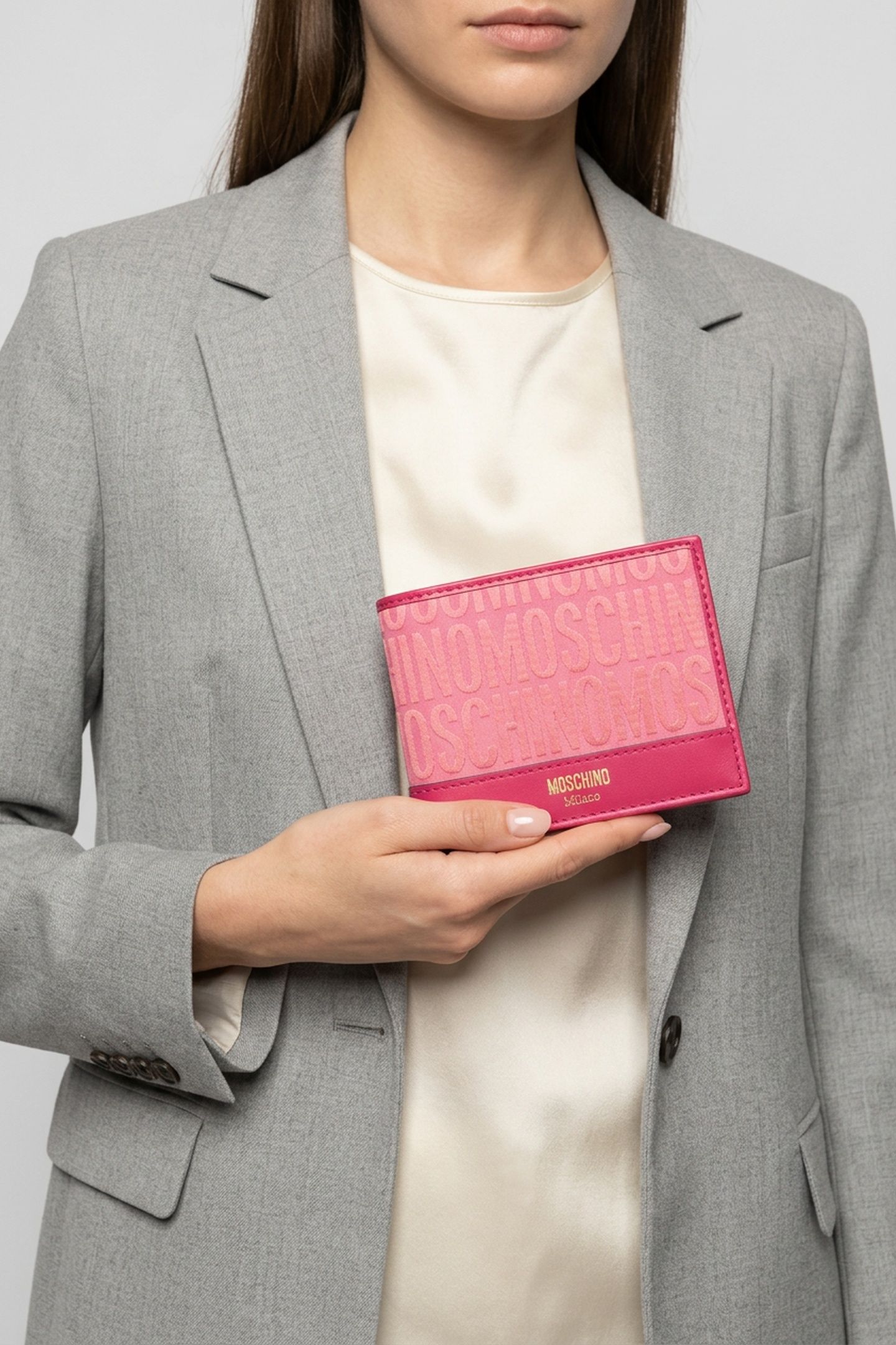 ALLOVER LOGO NYLON FLAP WALLET PINK 5