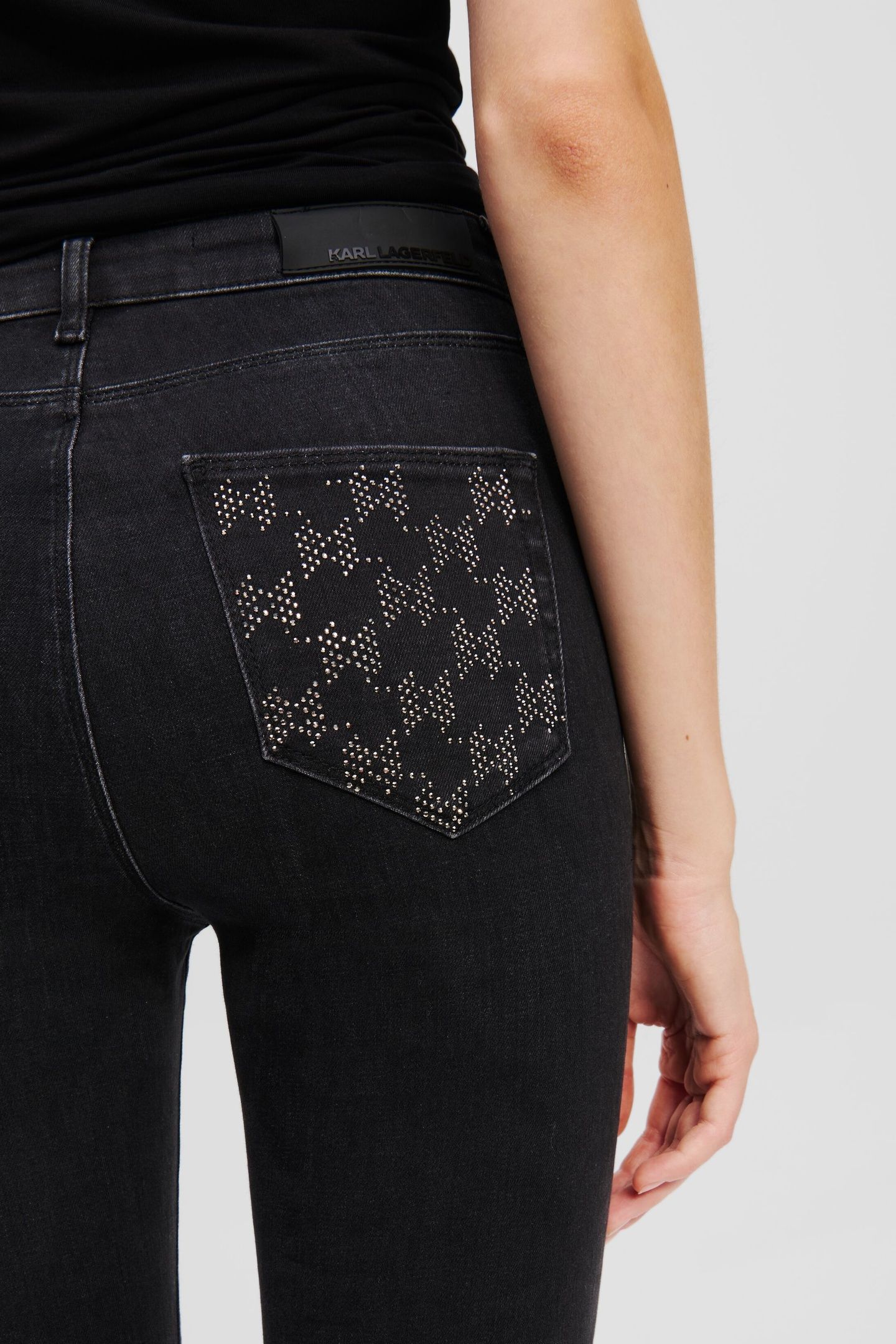 HIGH WAIST SKINNY DENIM PANTS BLACK DENIM 6