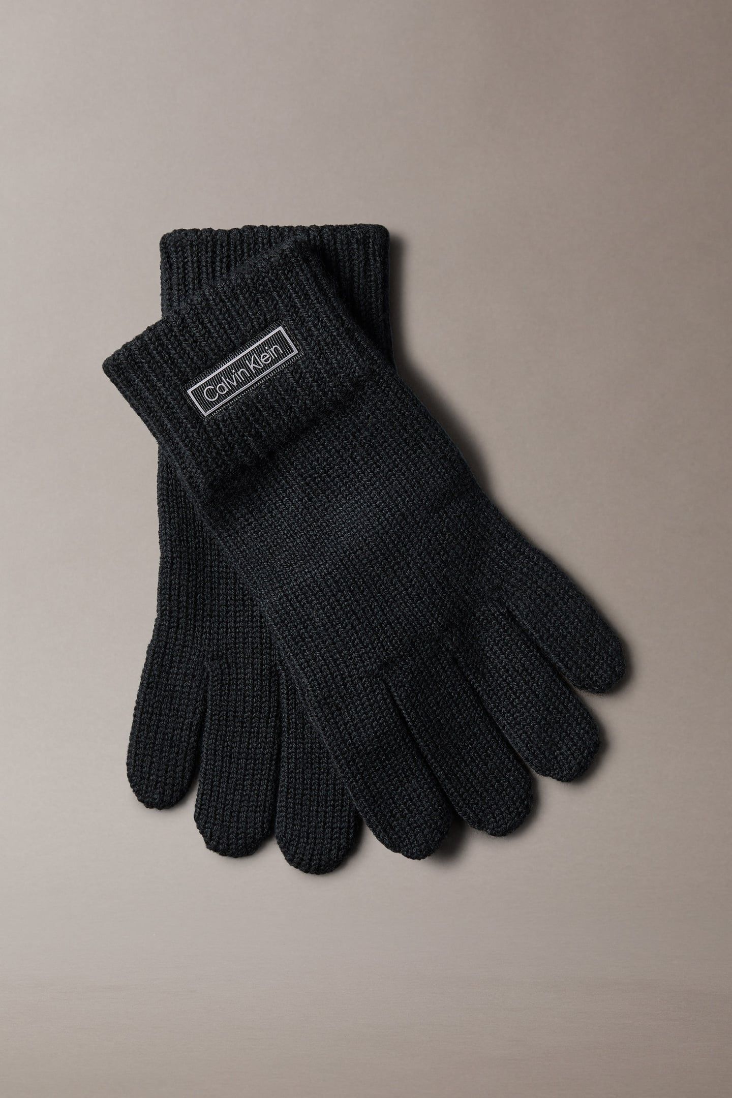 PATCH WOOL KNITTED GLOVES BLACK 1