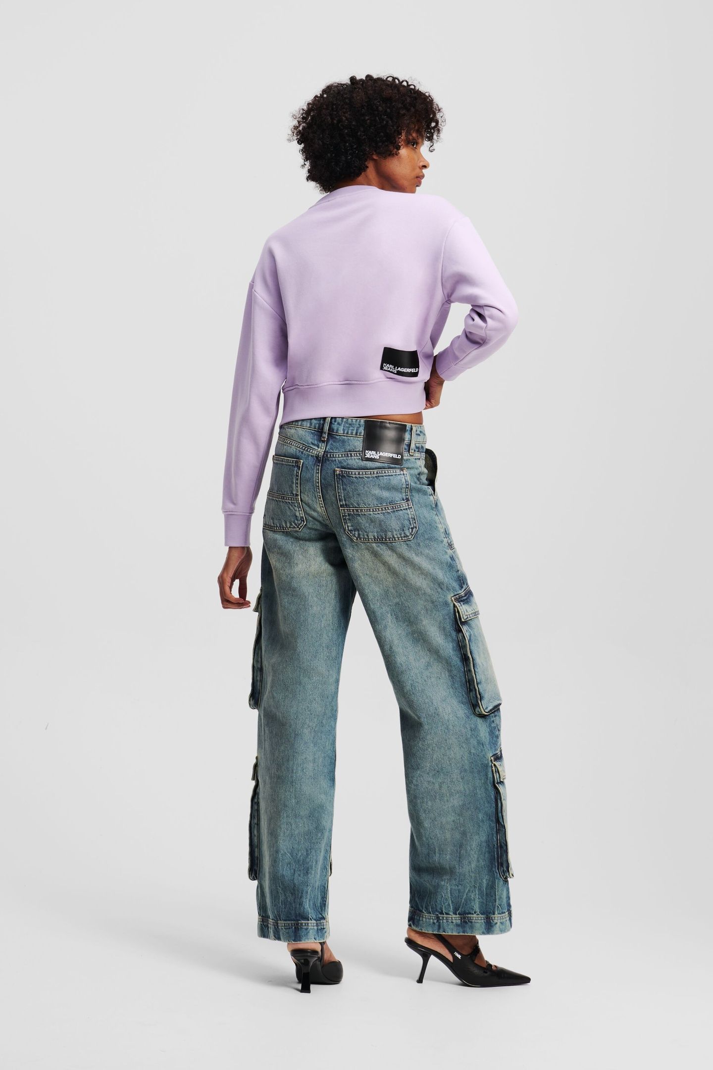 KLJ MR RELAXED CARGO DENIM TINTED VISUAL WASHED BLUE 2