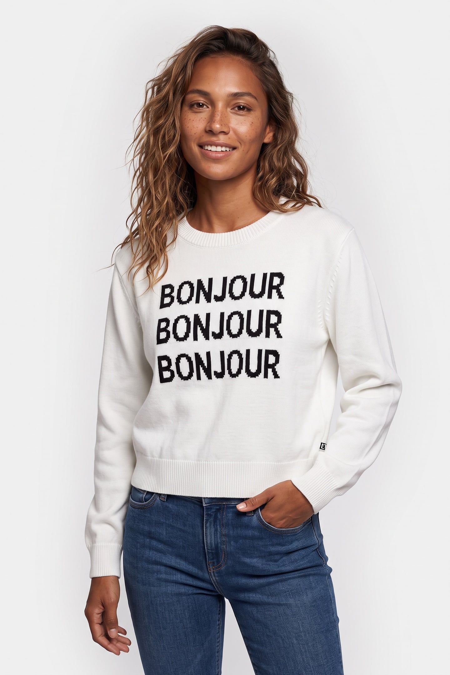 BONJOUR SWEATER WHITE 1