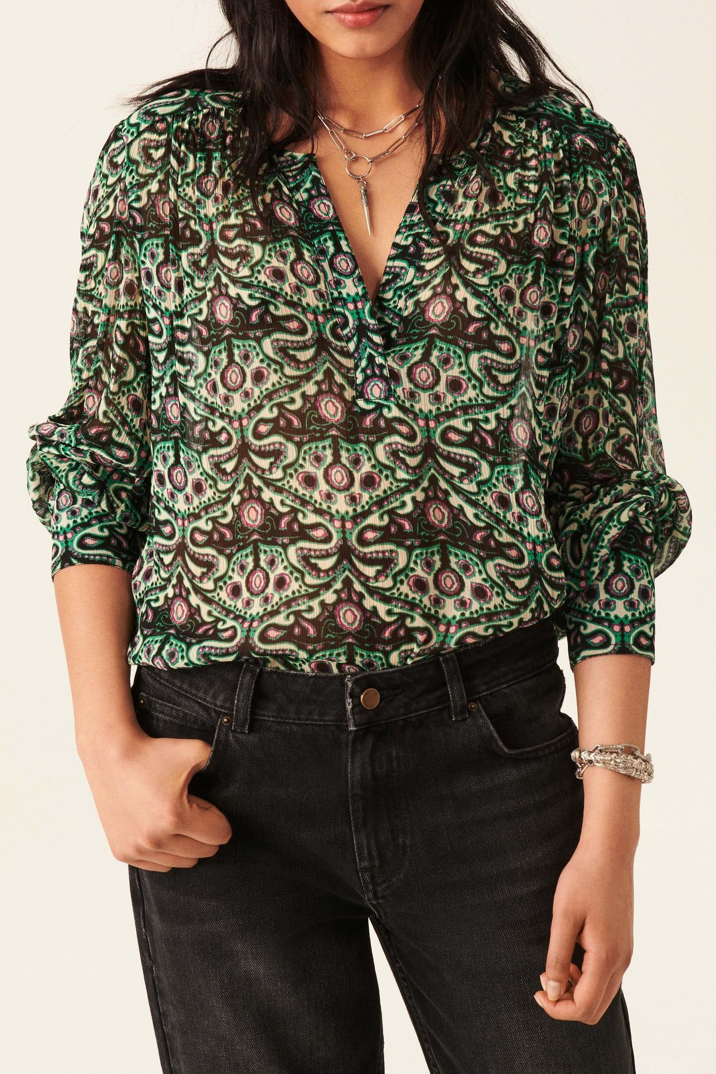 LONG SLEEVES BLOUSE VERT 1