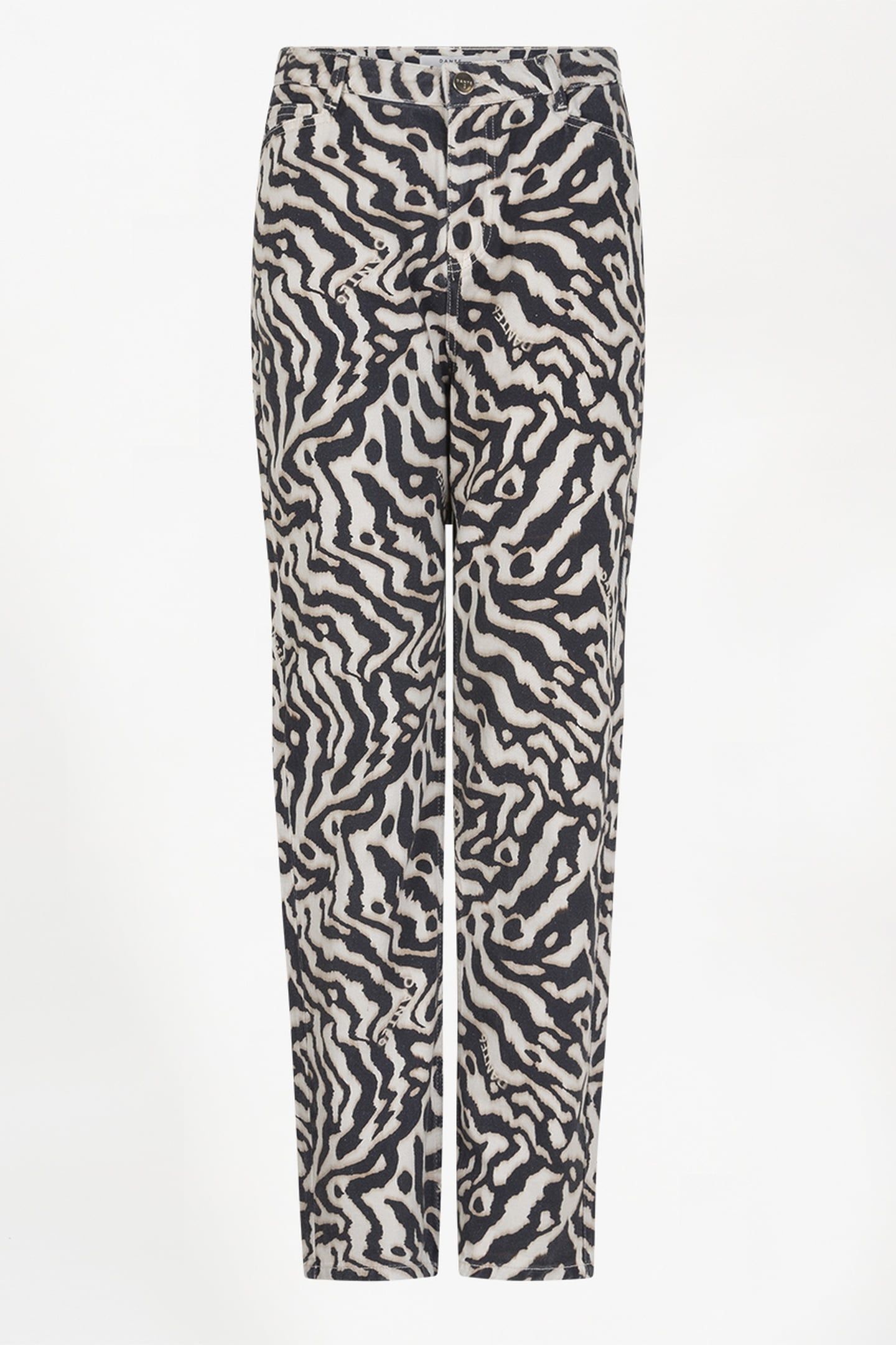 DANTE6-SPOTTED ANIMALISTIC JEANS BLACK/CREAM 3
