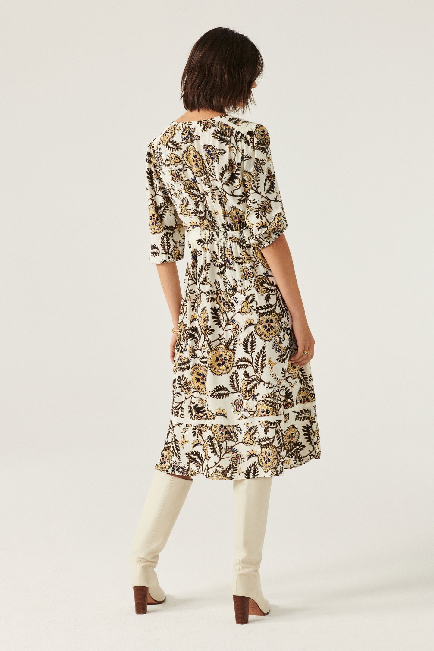 MID-LENGTH DRESS ECRU 2