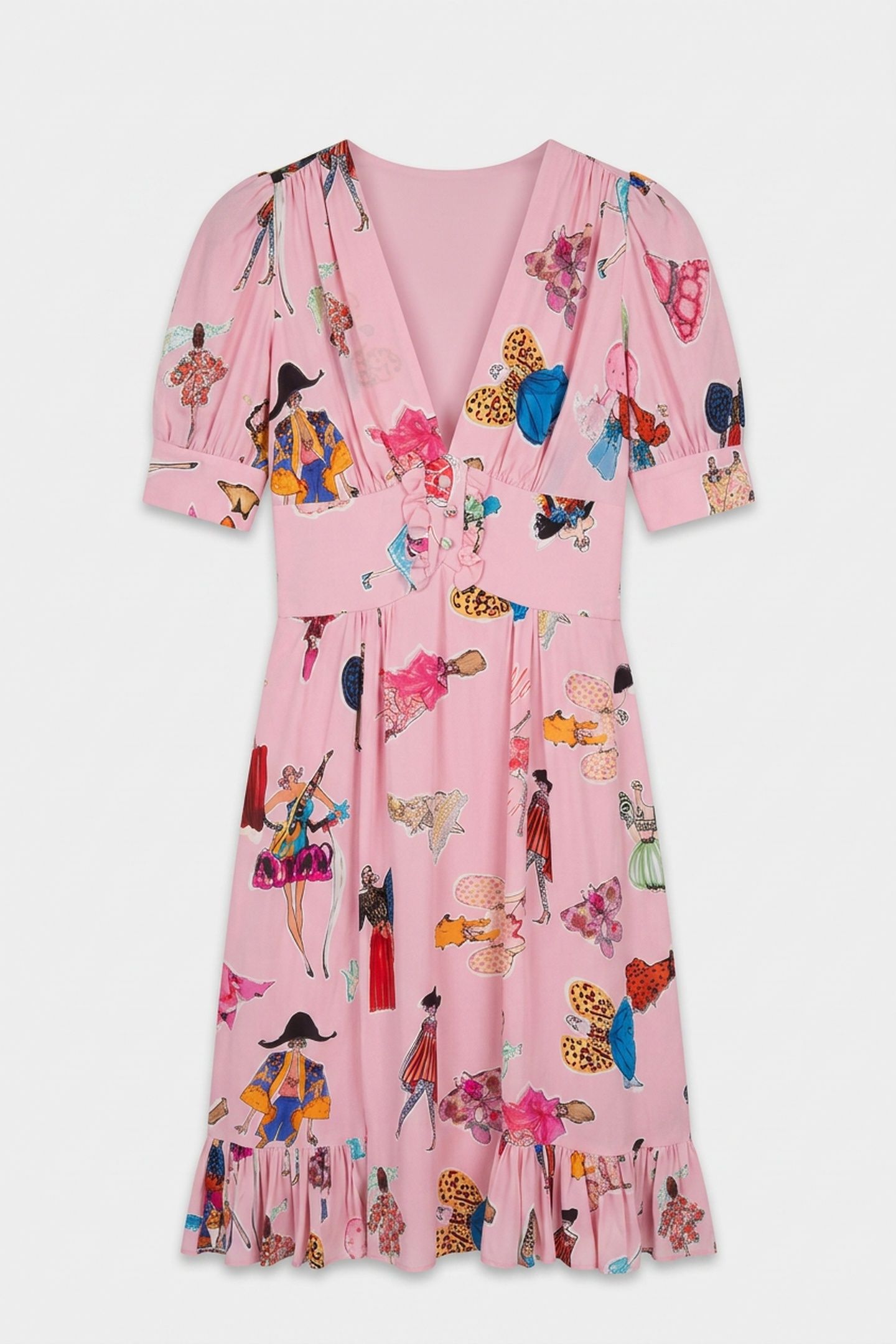 GEORGETTE DRESS FASHION SKETCHES PINK 3