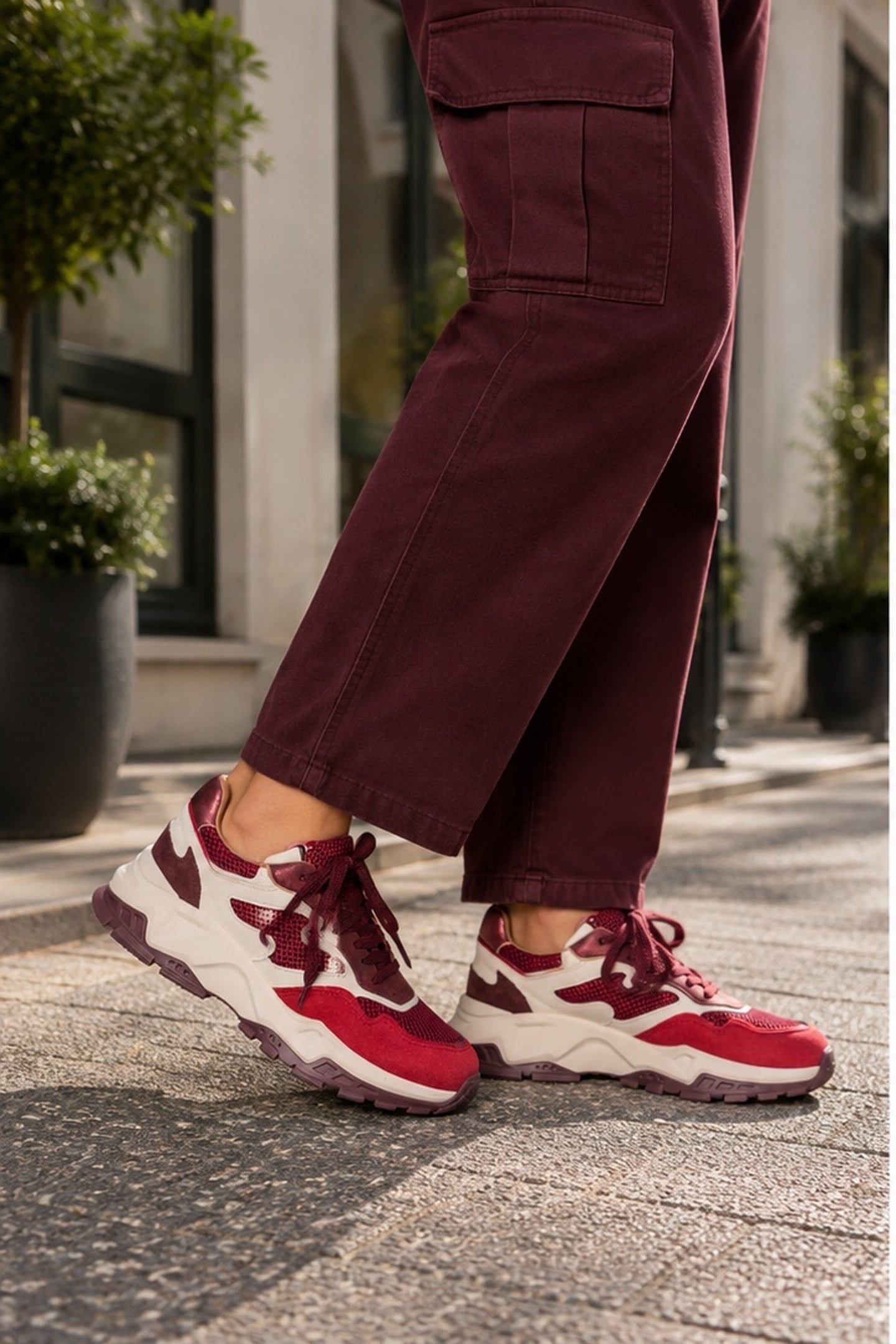 CHESTER OFF WHITE / BORDEAUX 2