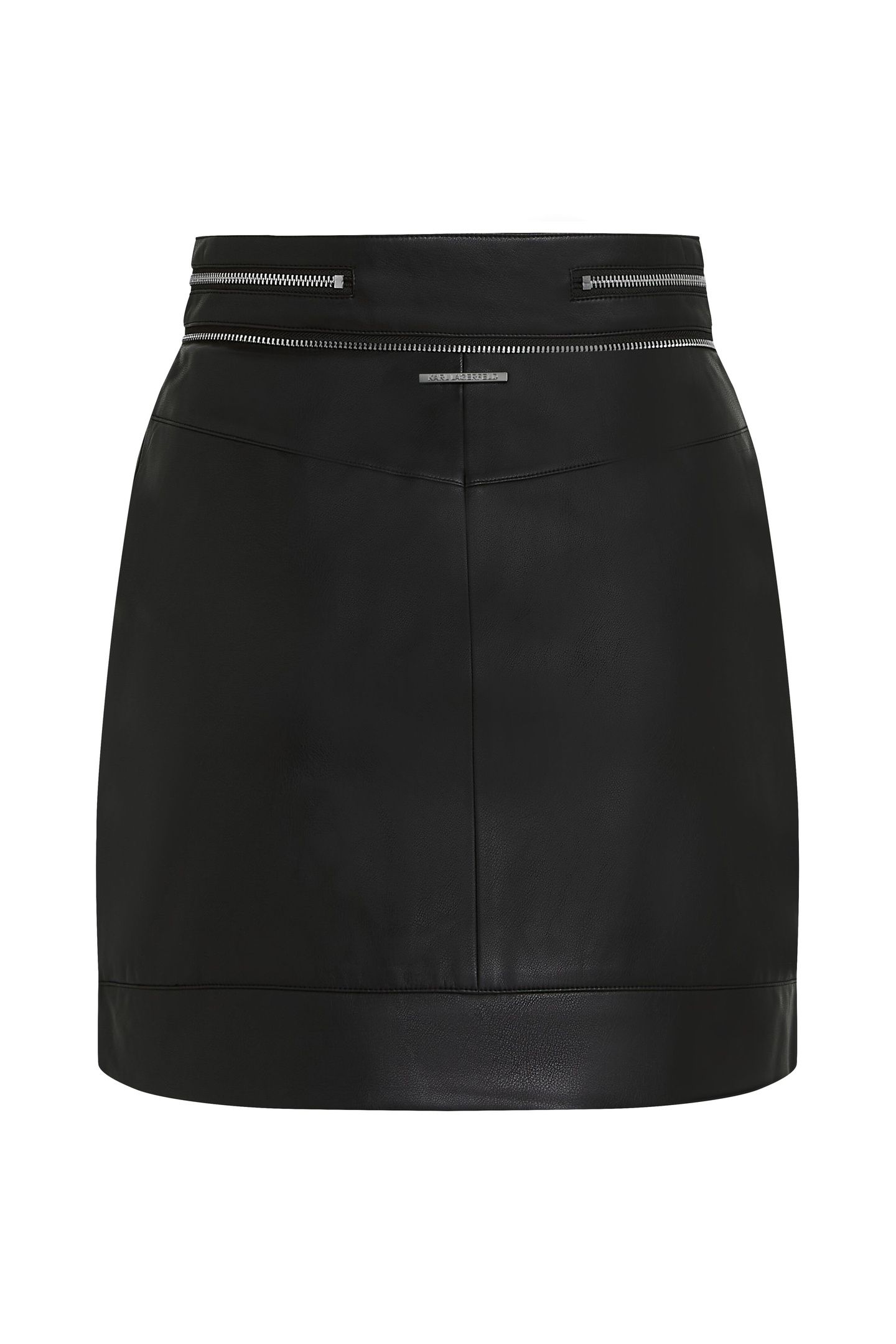 FAUX LEATHER ZIP SKIRT BLACK 5