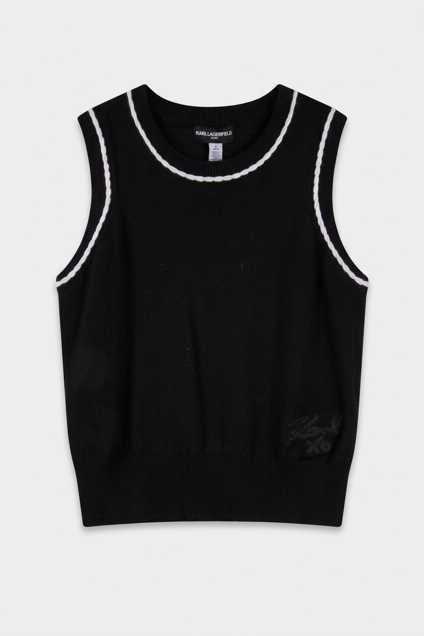 CONTRAST DETAIL KNIT VEST BLACK 3