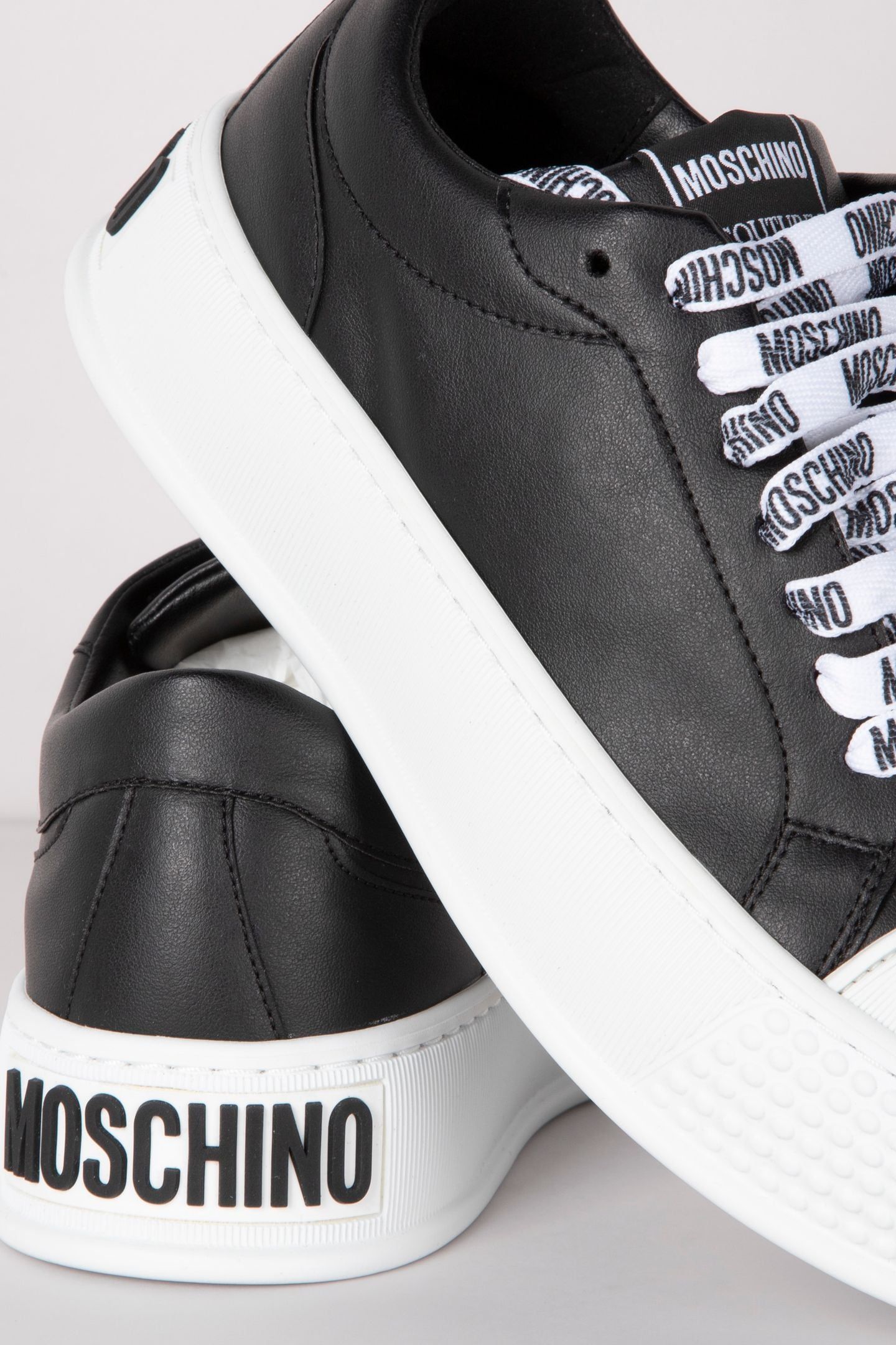 FAUX-LEATHER SNEAKERS BLACK 2