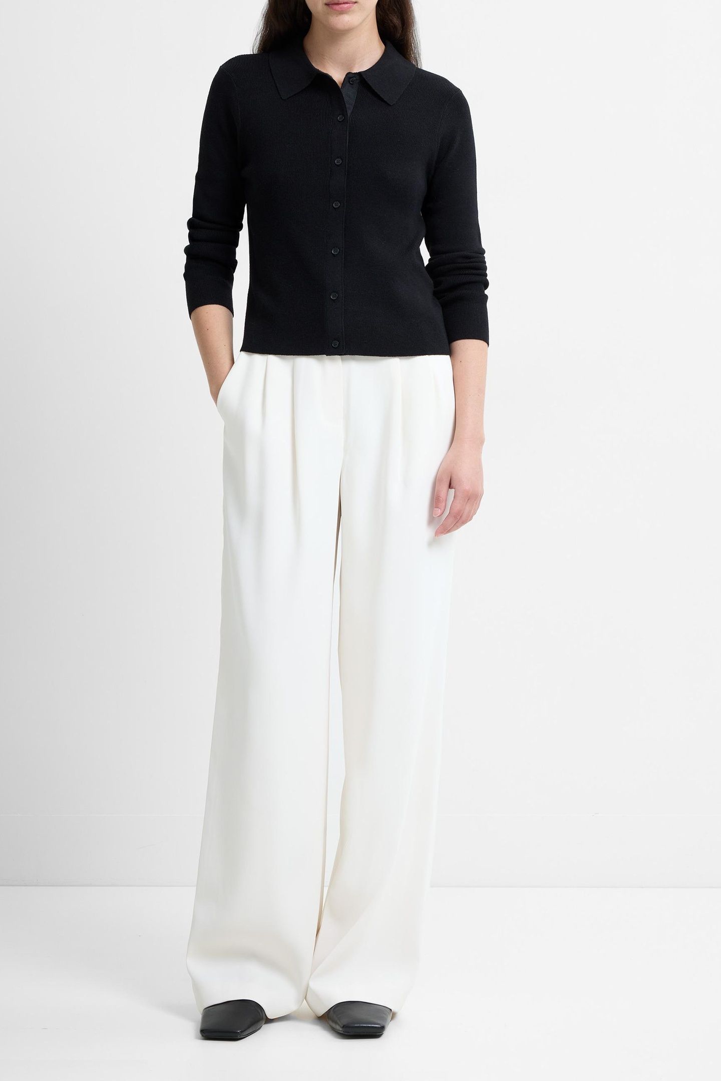 COSYSOFT BTN DWN LNG SLV TOP BLACK 1