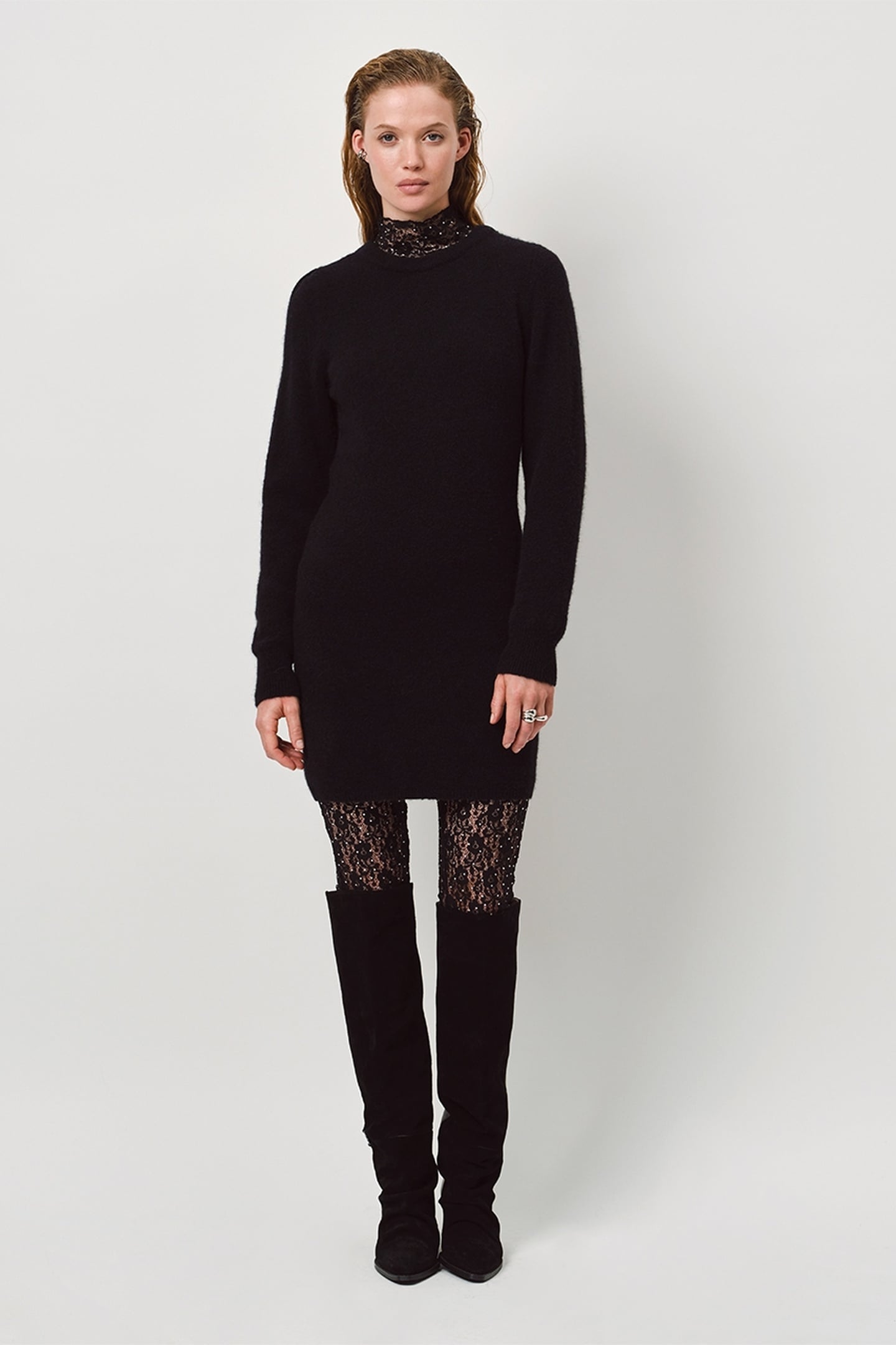 DANTE6-SIENNA KNITTED BOW DRESS RAVEN 1